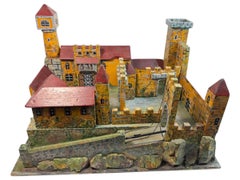 Wooden Hand Crafted Trench Folk Art Toy Castle Medieval Knight, German, 1910s