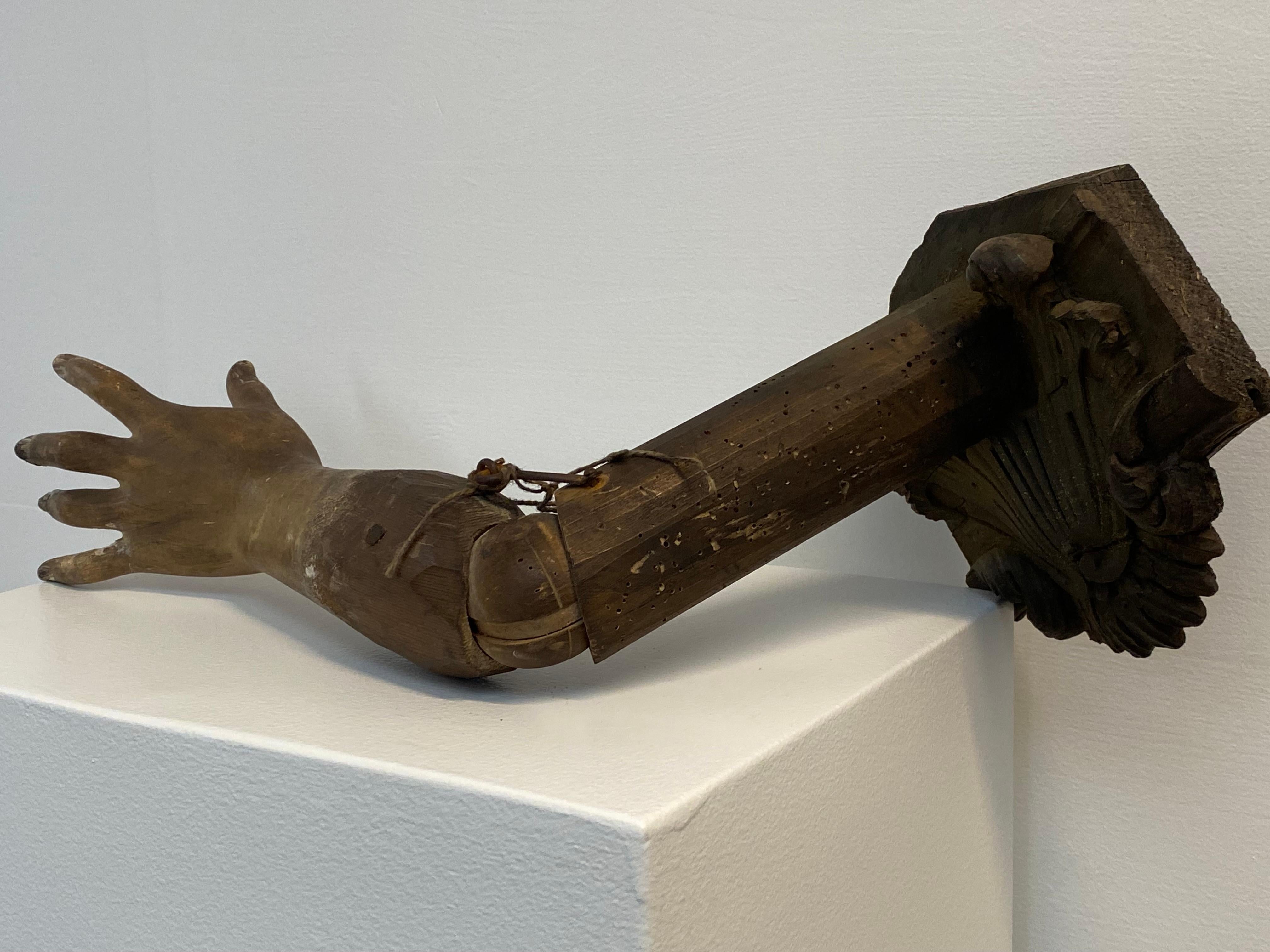 Italian Wooden Hand of an Antique Mannequin, Italy, 18 th Century For Sale