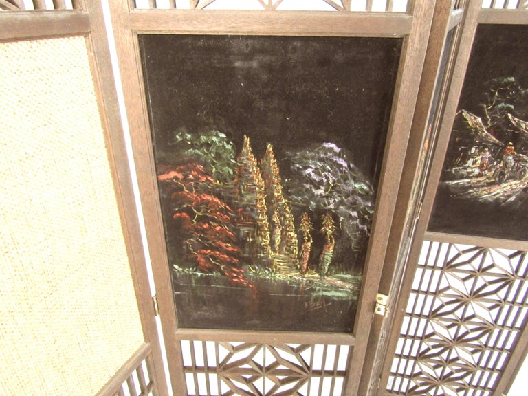 Wooden Hand Painted Room Divider For Sale at 1stDibs hand painted