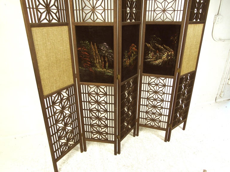 Wooden Hand Painted Room Divider For Sale at 1stDibs hand painted