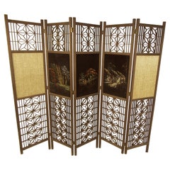 Wooden Hand Painted Room Divider