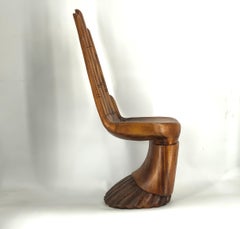 Wooden hand shaped side chair, 1970s
