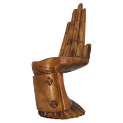 Wooden hand shaped side chair, 1970s