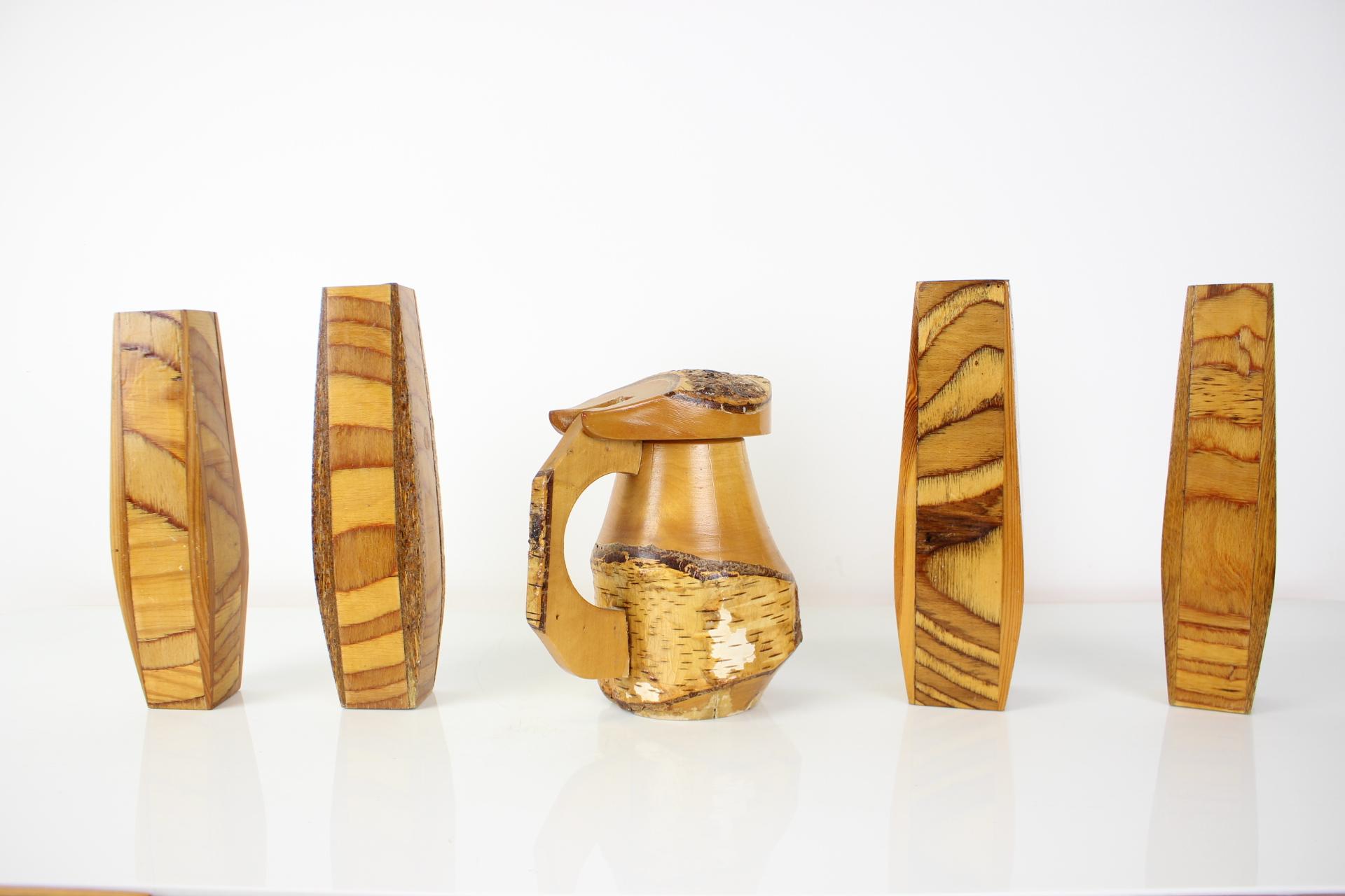 Mid-Century Modern Wooden Handmade Items 1950s, Czechoslovakia For Sale