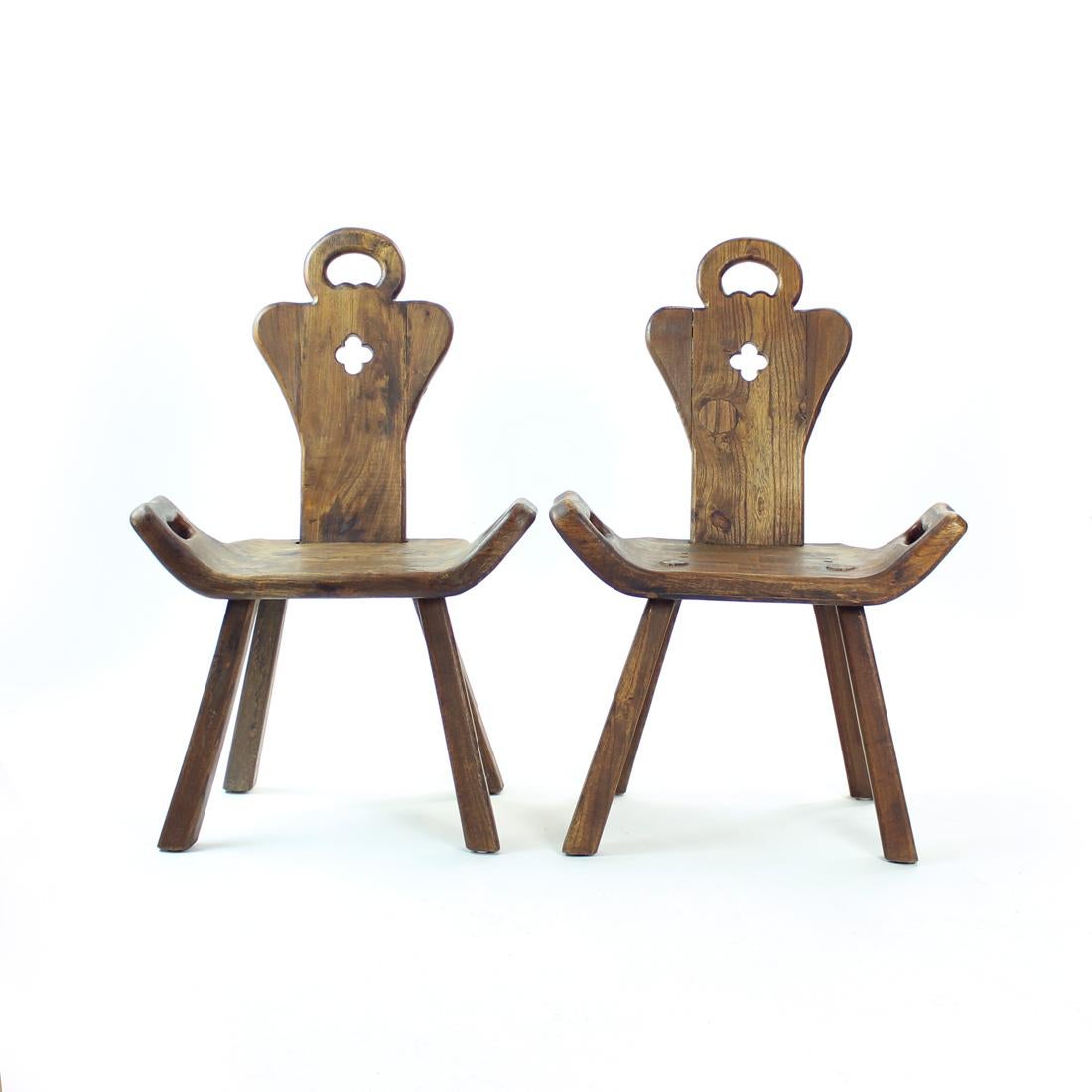 Chaise d'appoint en bois faite à la main, Hollande, années 1920 en vente 6