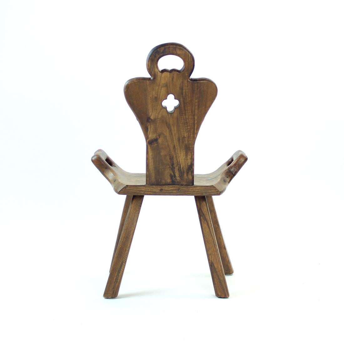 Chaise d'appoint en bois faite à la main, Hollande, années 1920 en vente 1
