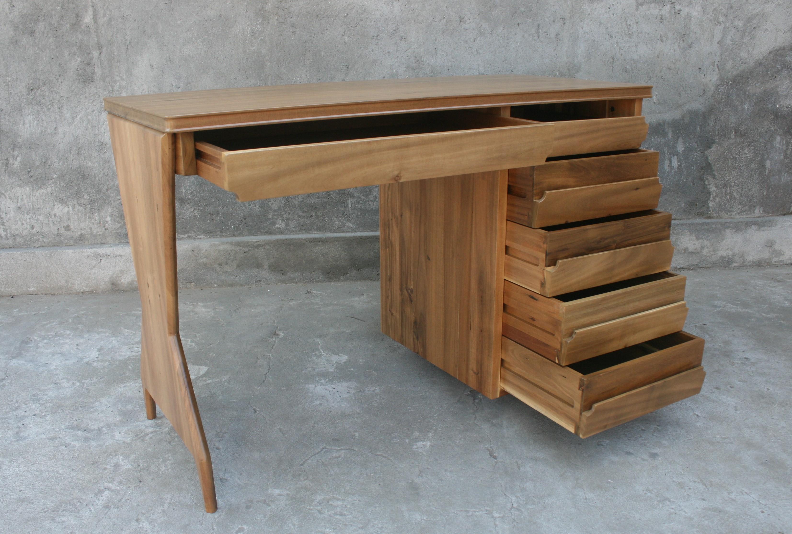 Post-Modern Wooden Handmade Wooden Desk in Style of Ico Parisi For Sale