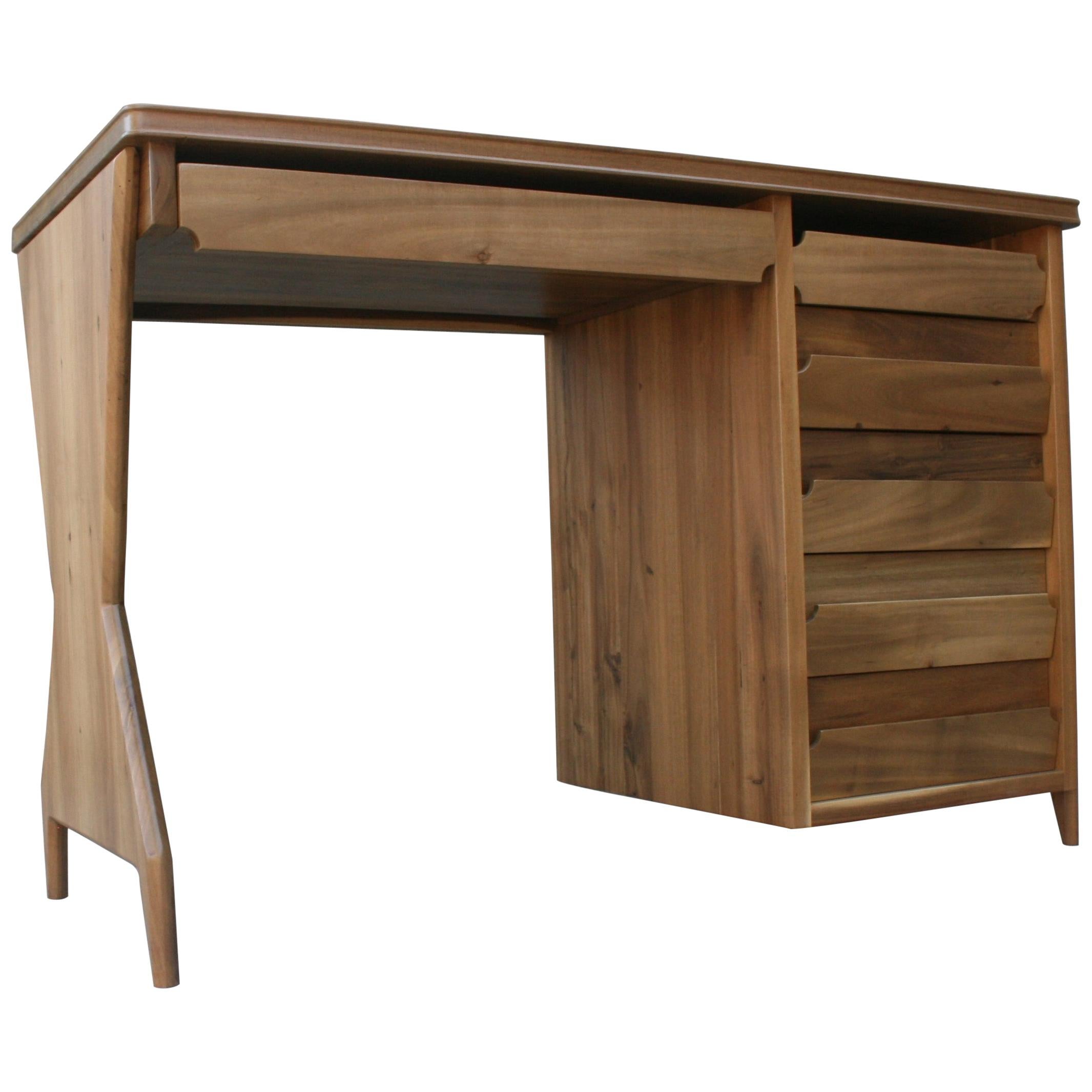 Wooden Handmade Wooden Desk in Style of Ico Parisi For Sale