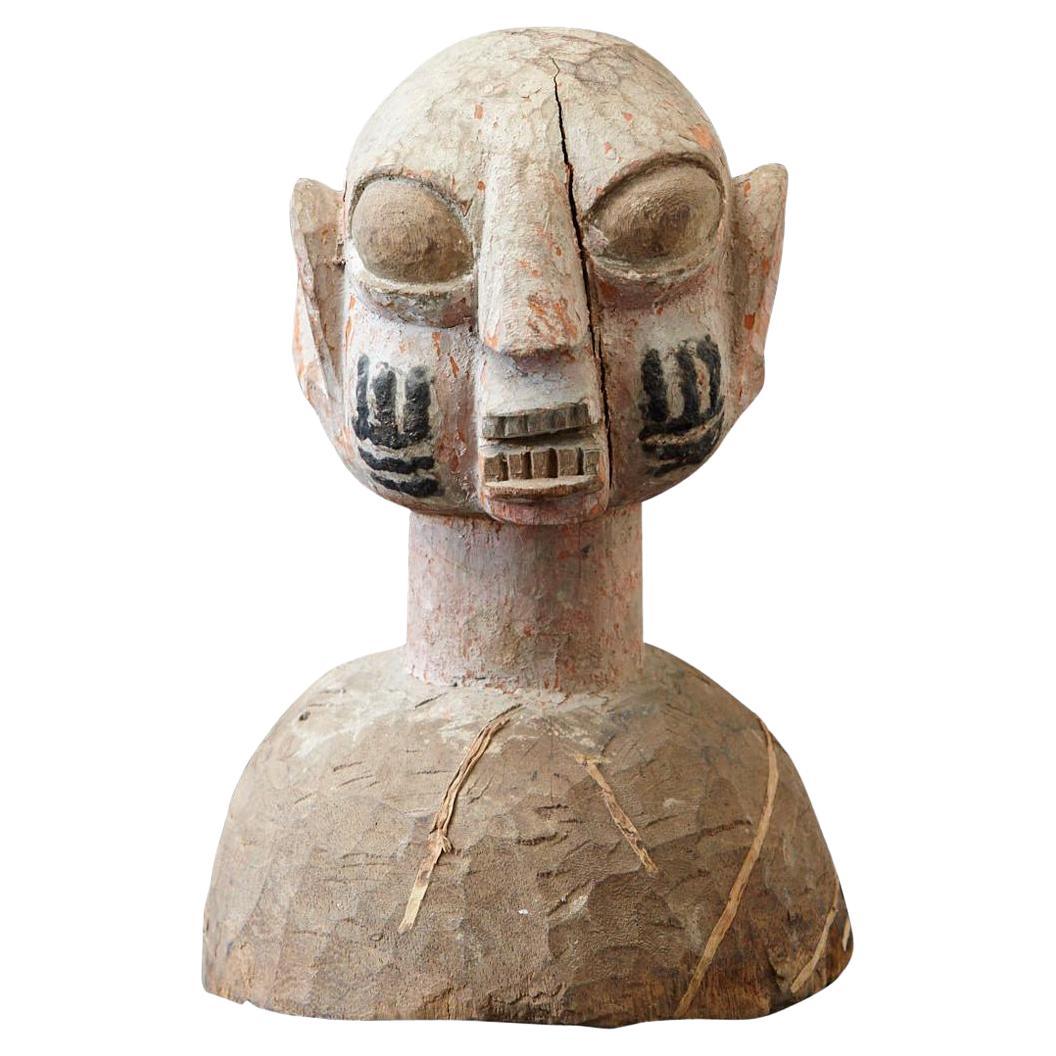 Wooden Head of a Wife of an Ooni of Ile-Ife, Yoruba People, Nigeria, circa 1930s For Sale