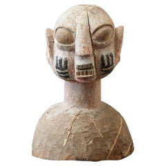 Antique Wooden Head of a Wife of an Ooni of Ile-Ife, Yoruba People, Nigeria, circa 1930s