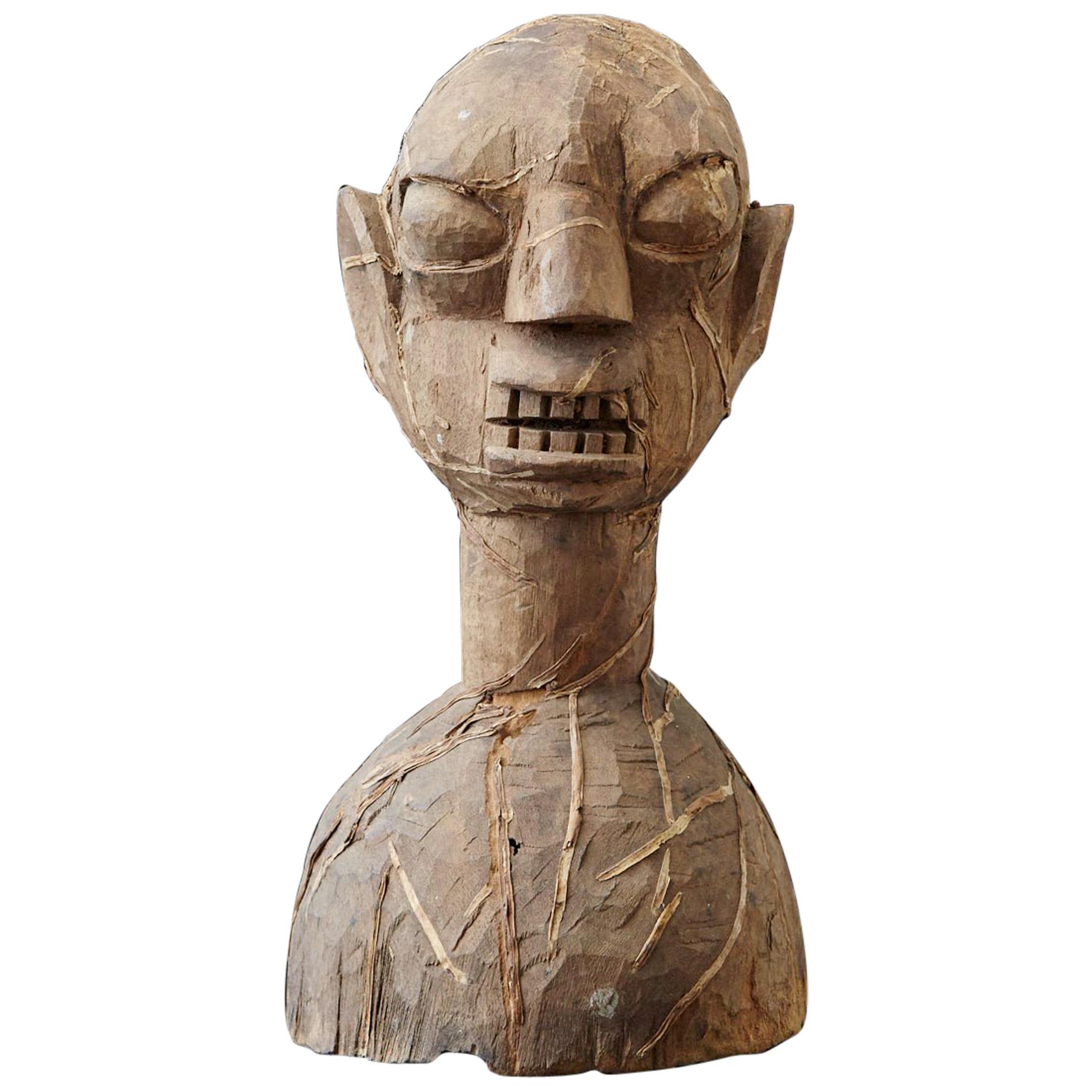 Wooden Head of an Ooni of Ile-Ife, Yoruba People, Nigeria, circa 1930s For Sale