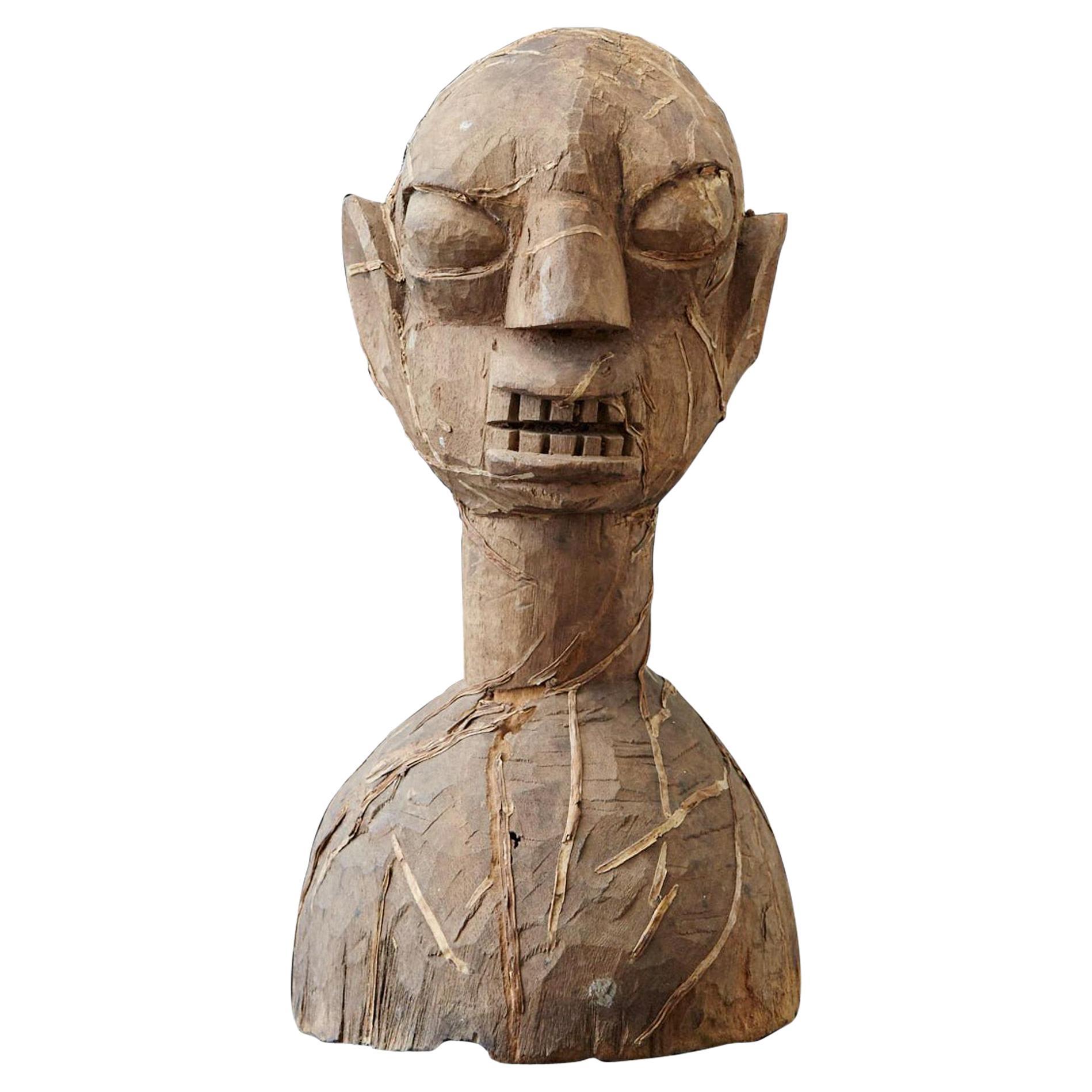 Wooden Head of an Ooni of Ile-Ife, Yoruba People, Nigeria, circa 1930s For Sale