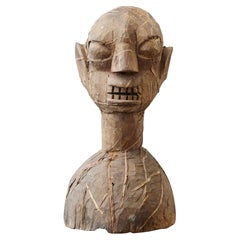 Antique Wooden Head of an Ooni of Ile-Ife, Yoruba People, Nigeria, circa 1930s