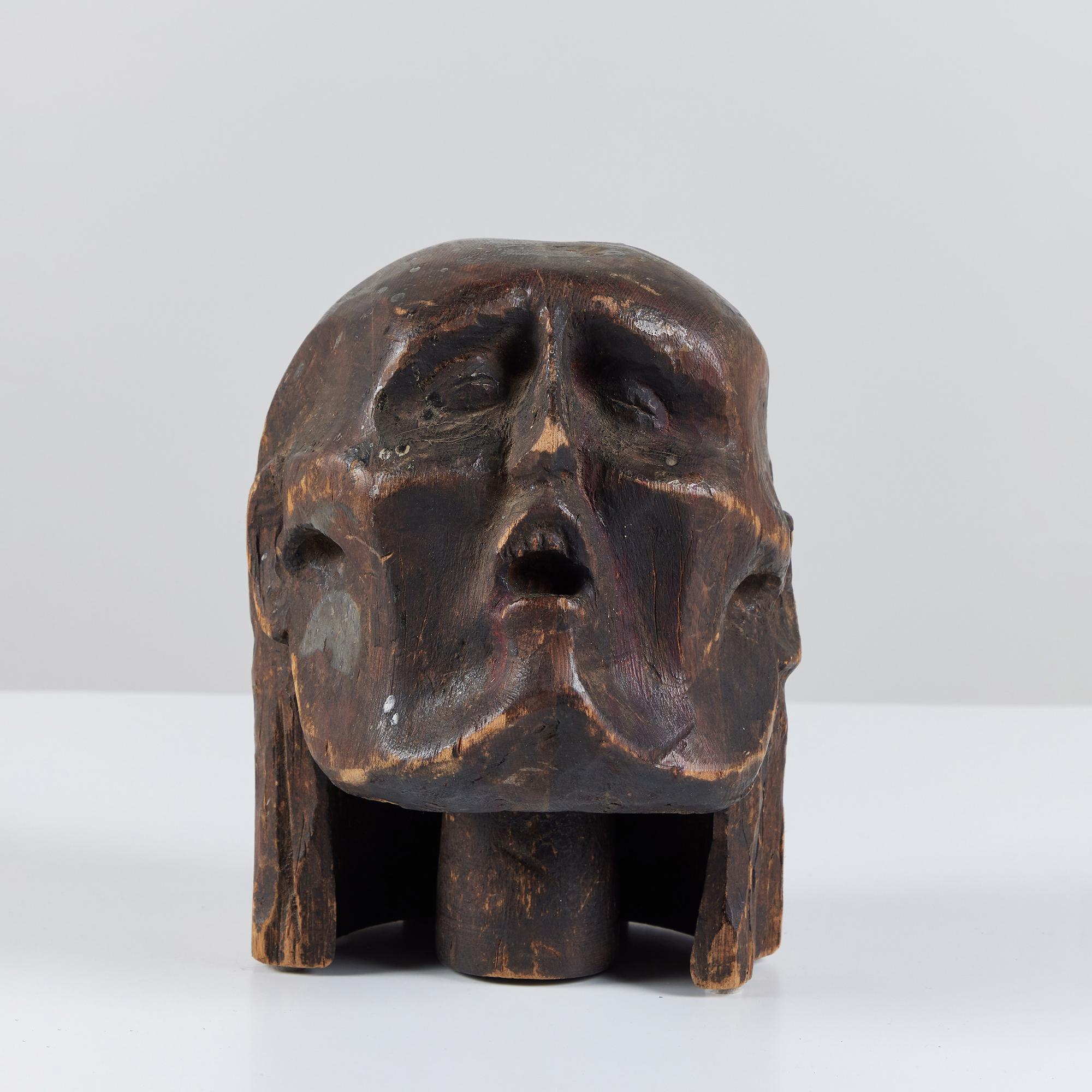 Unknown Wooden Head Sculpture
