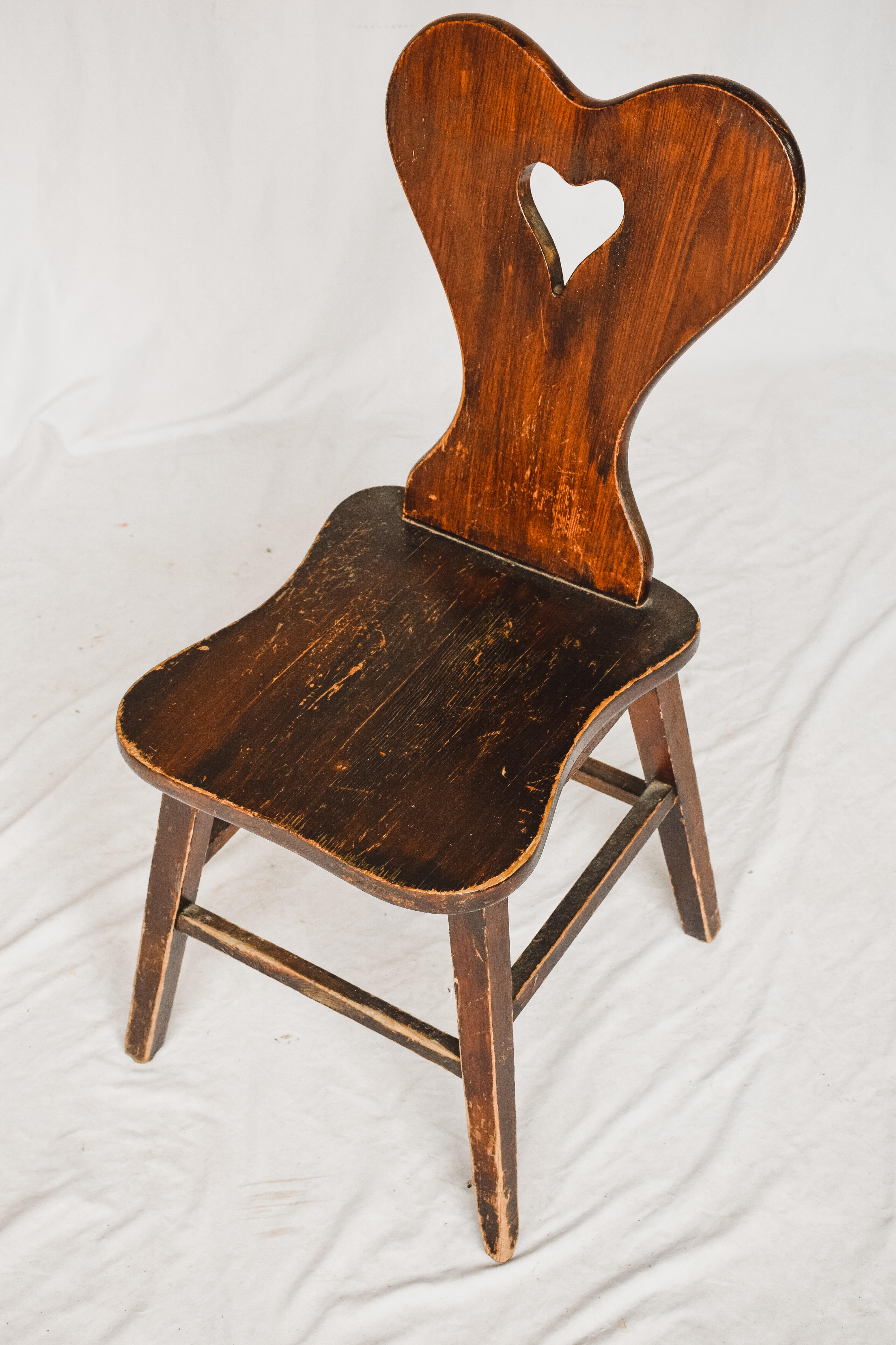 wooden heart chair