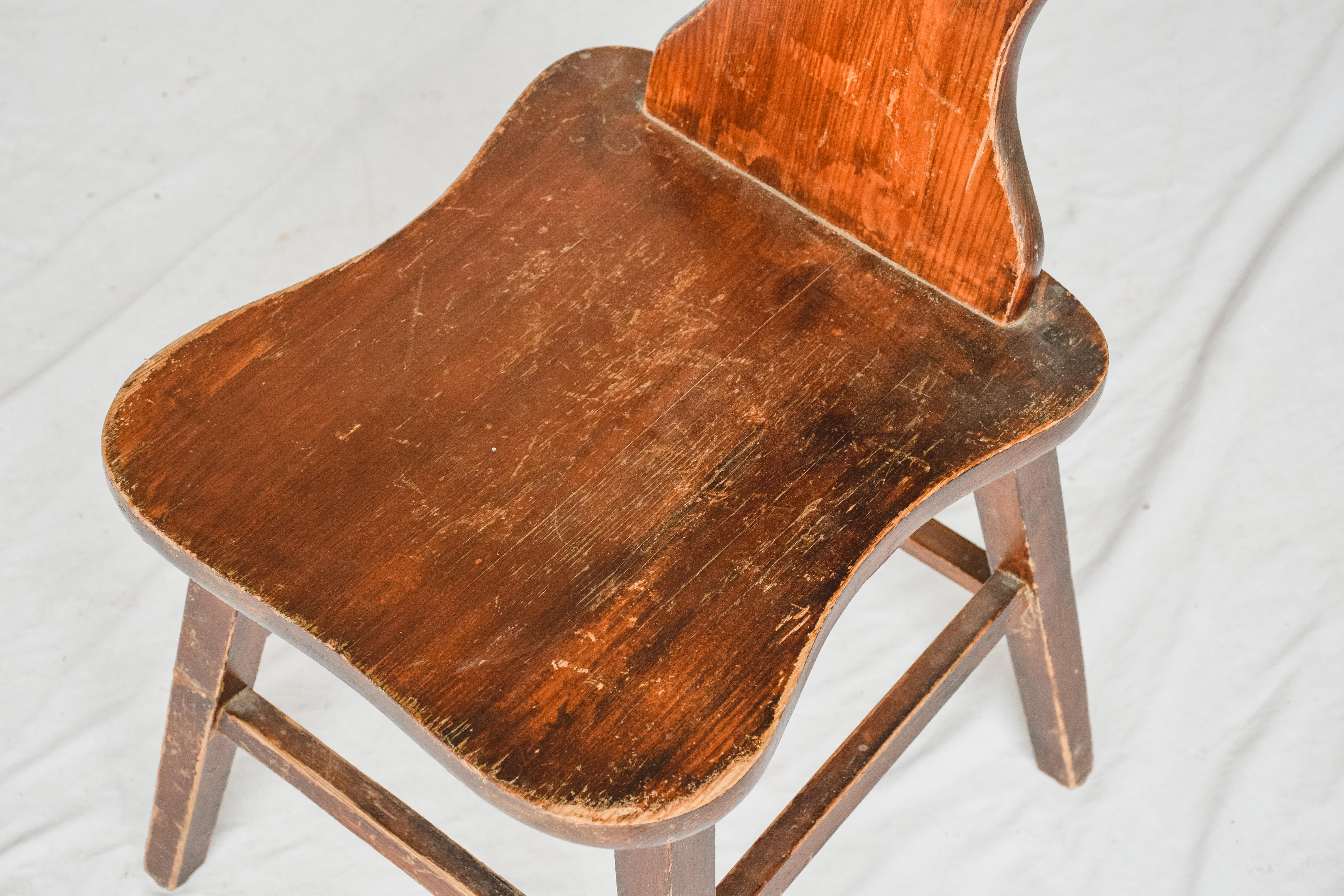 French Wooden Heart Shaped Chair