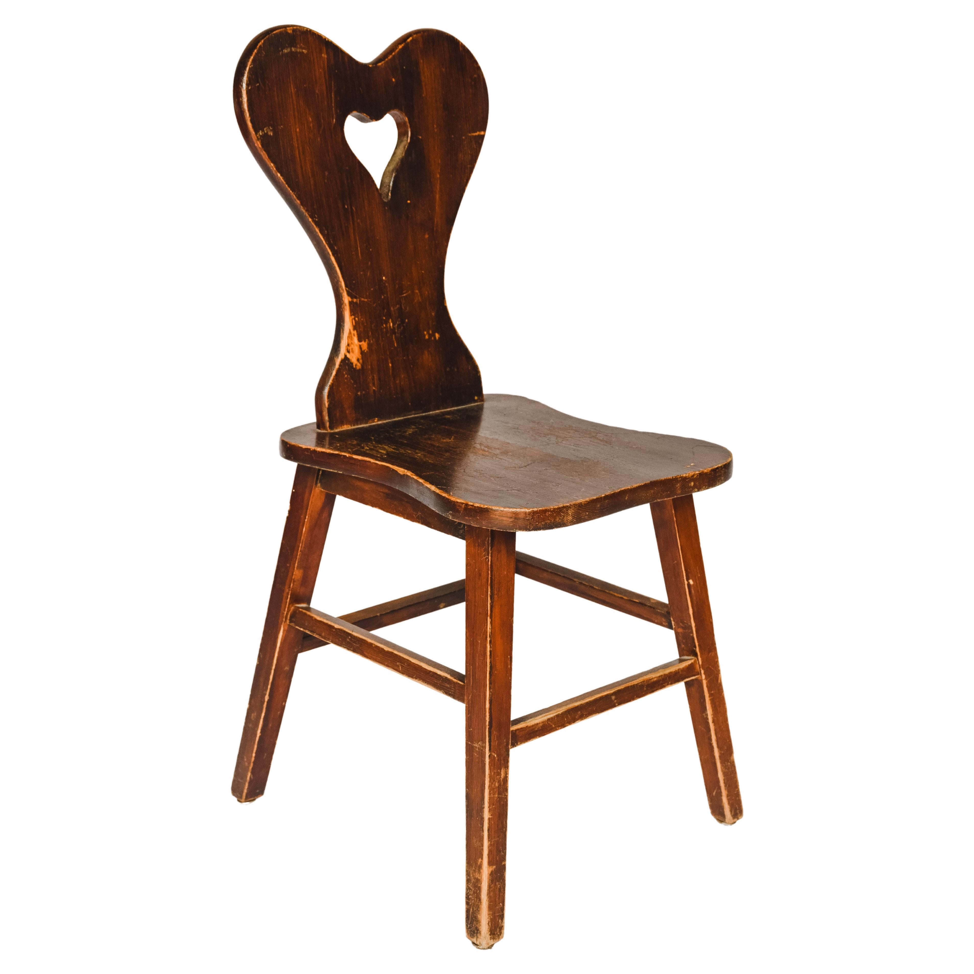 Wooden Heart Shaped Chair