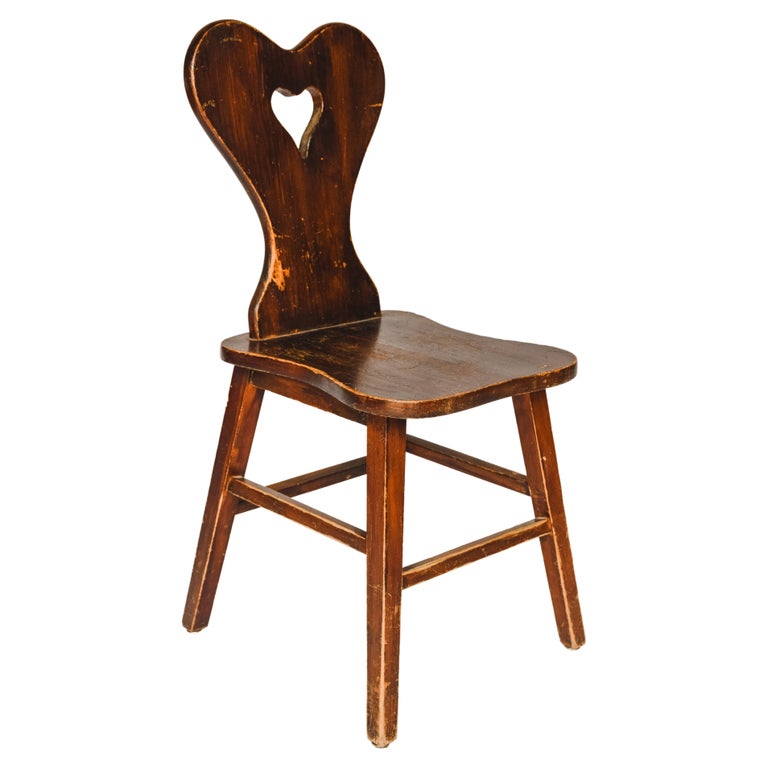 Wooden Heart Shaped Chair at 1stDibs