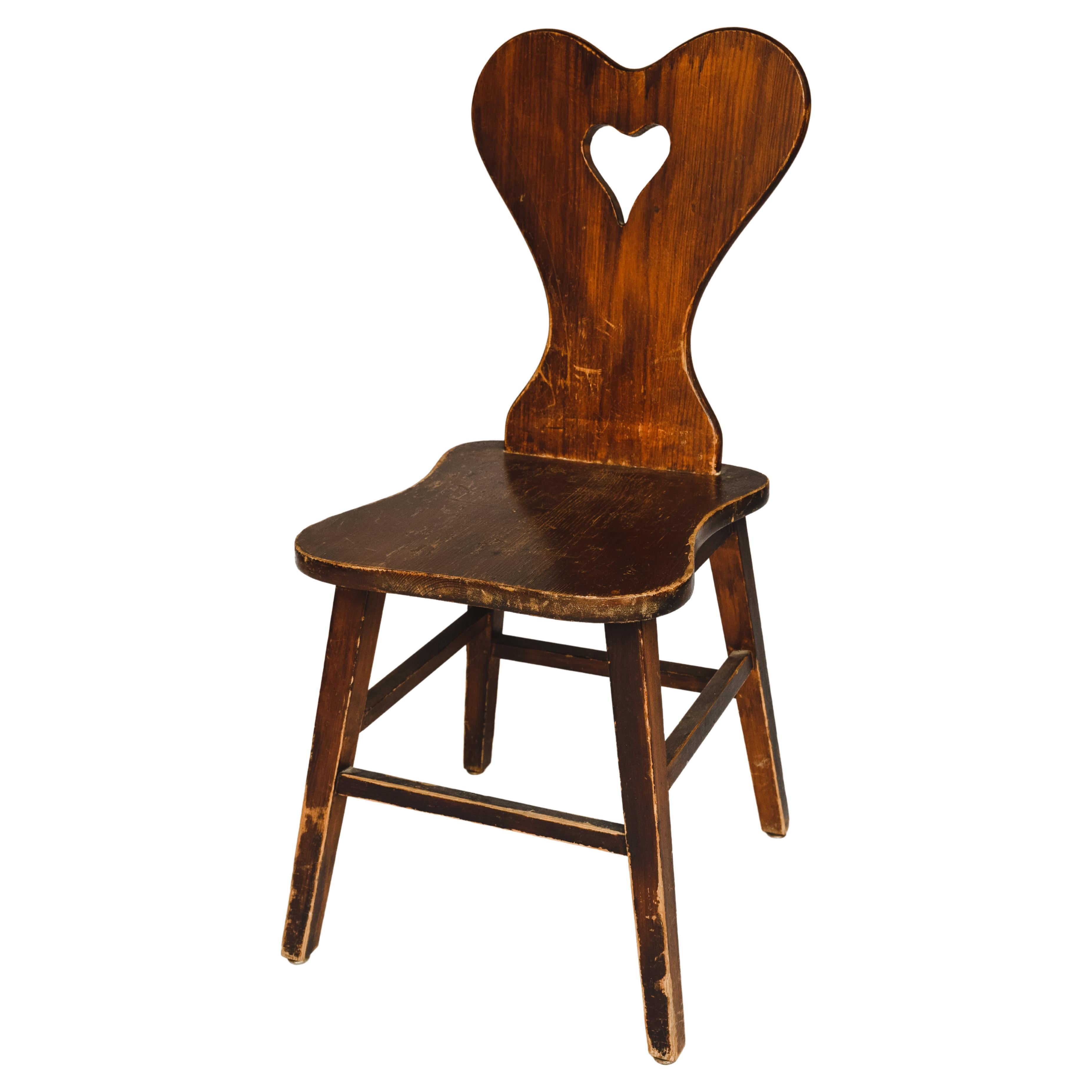 Wooden Heart Shaped Chair