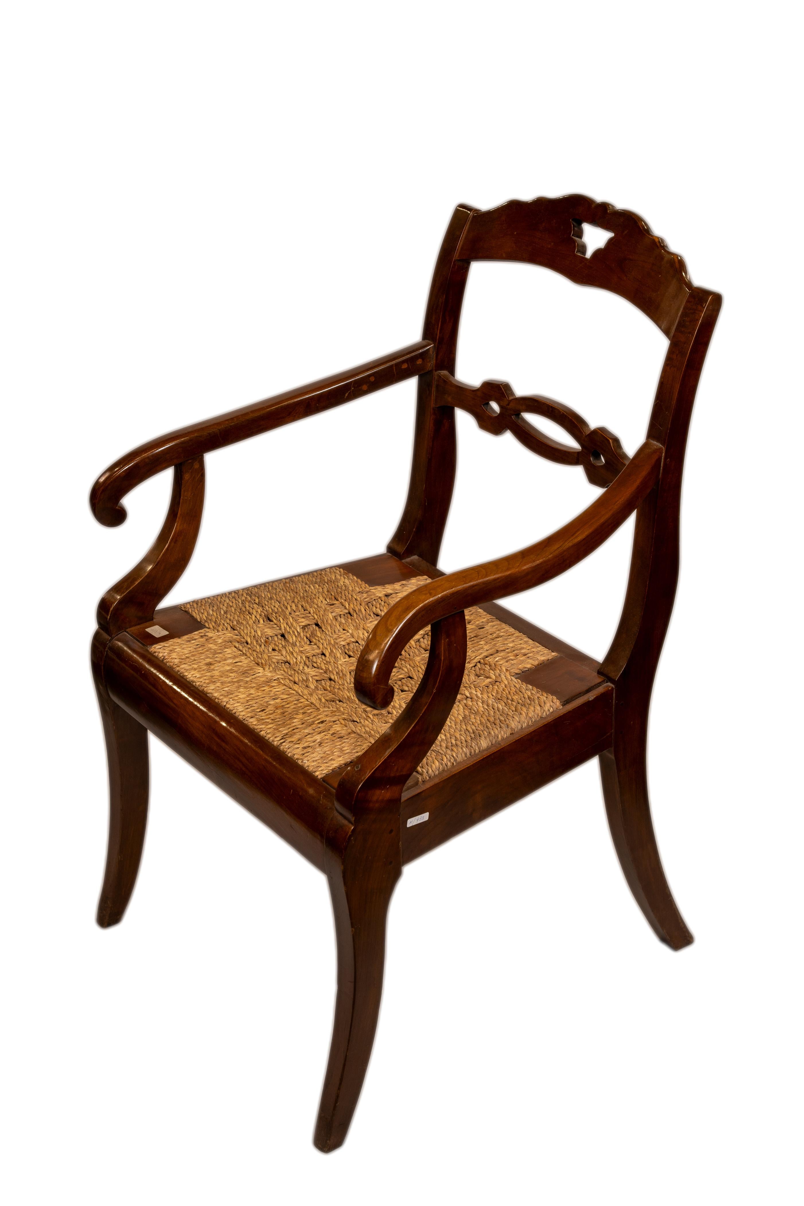 Wooden High Italian Armchair For Sale 3