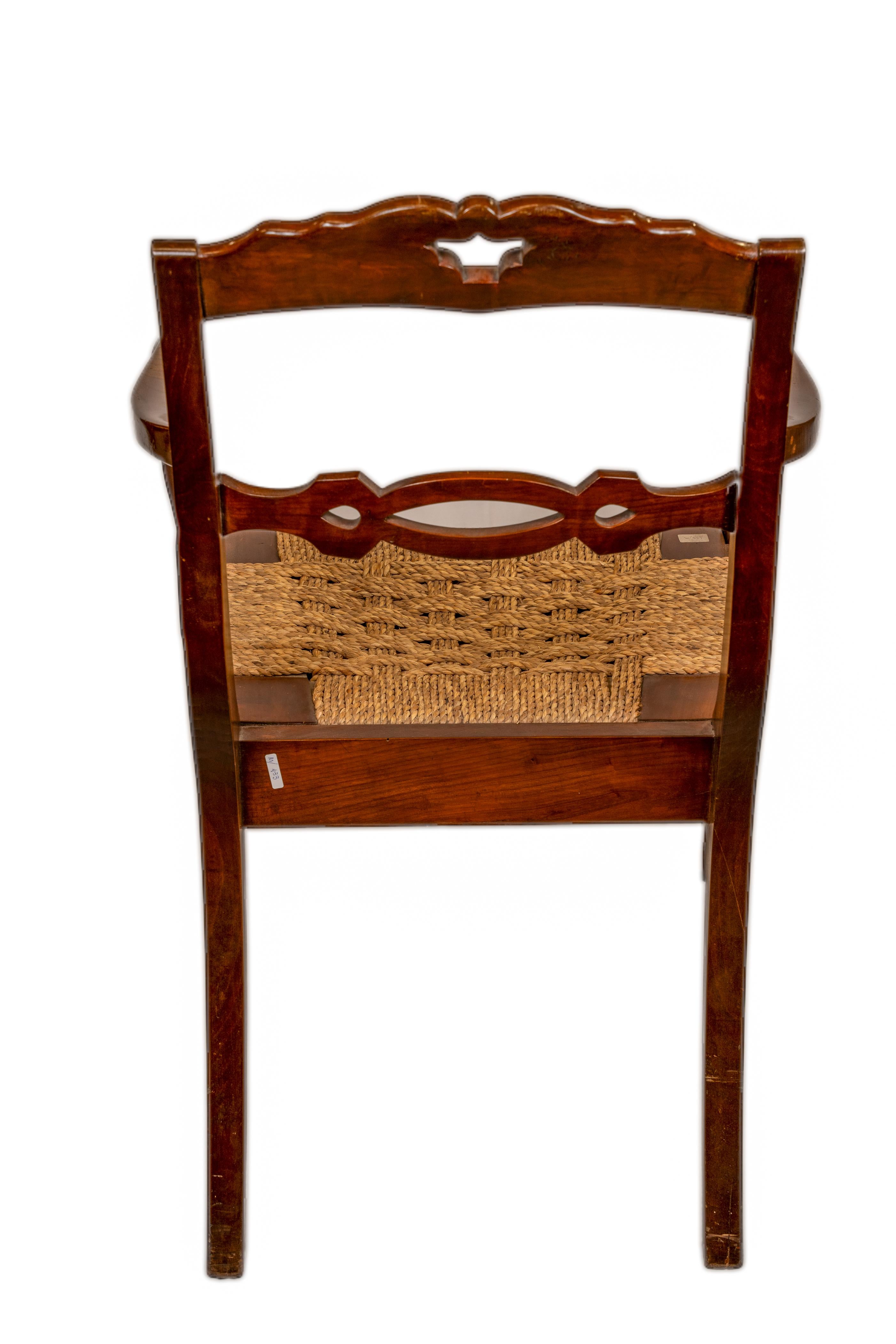 Wooden High Italian Armchair For Sale 4