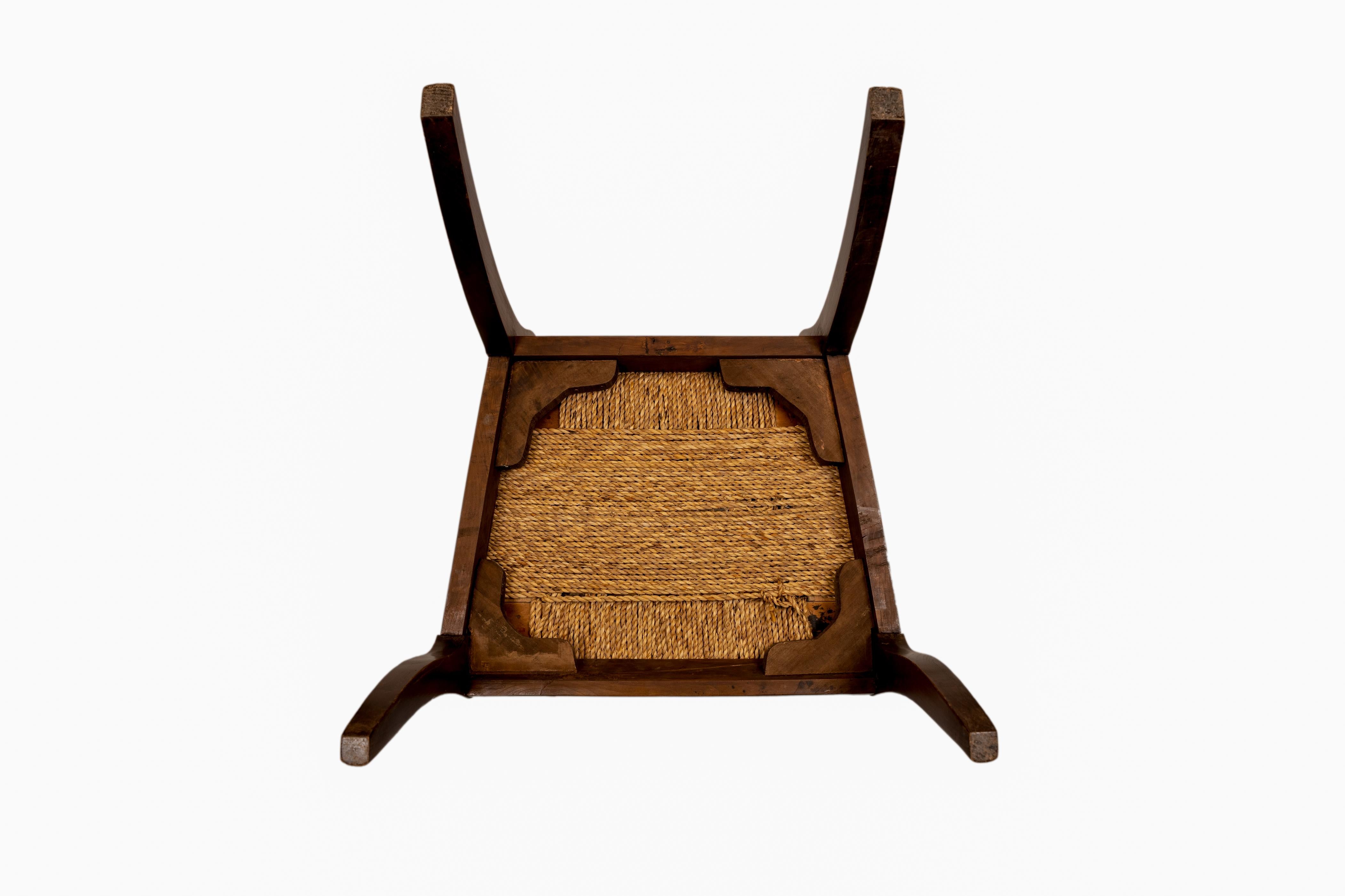Charles X Wooden High Italian Armchair For Sale
