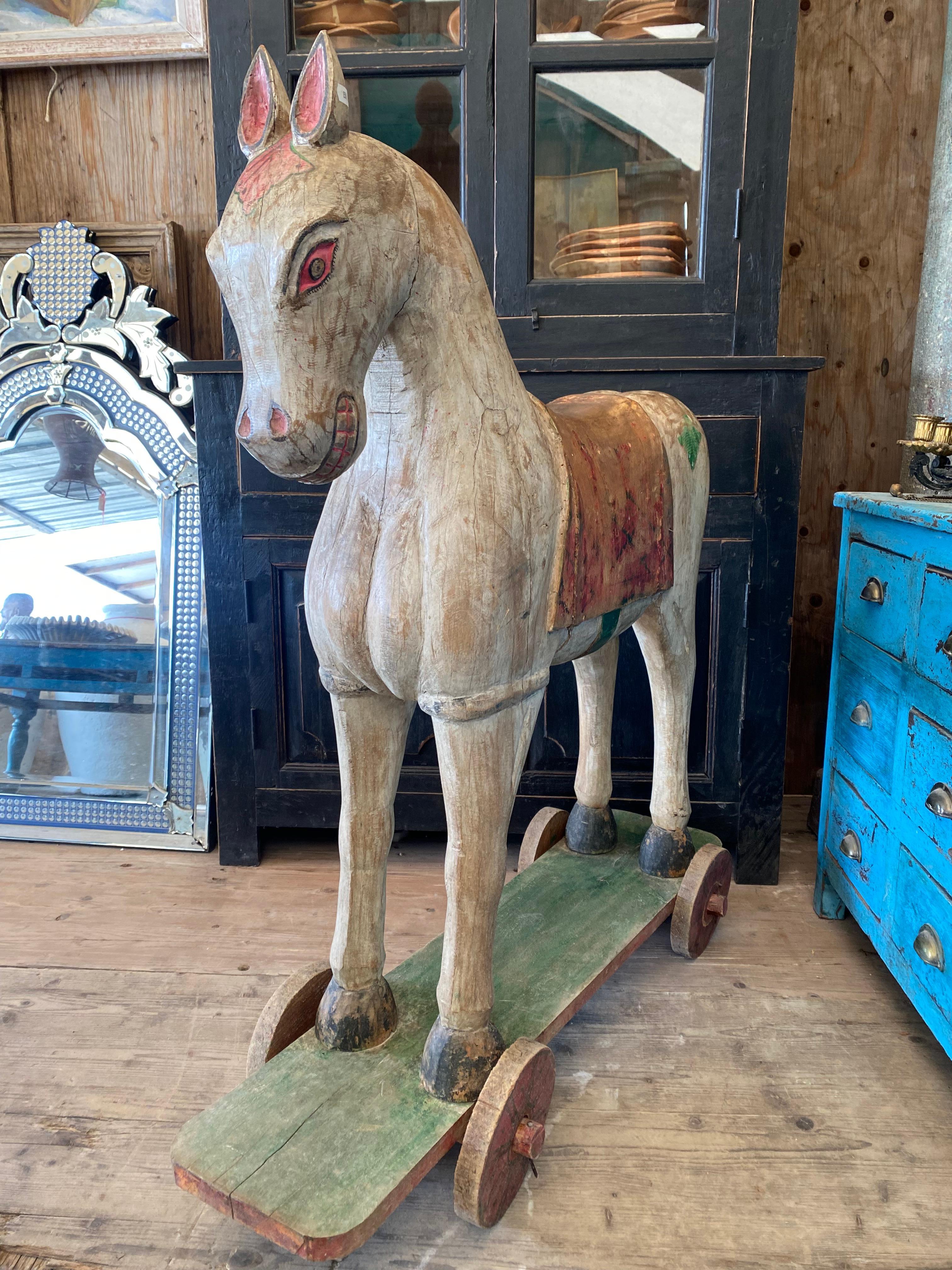 Wooden horse from India For Sale 1