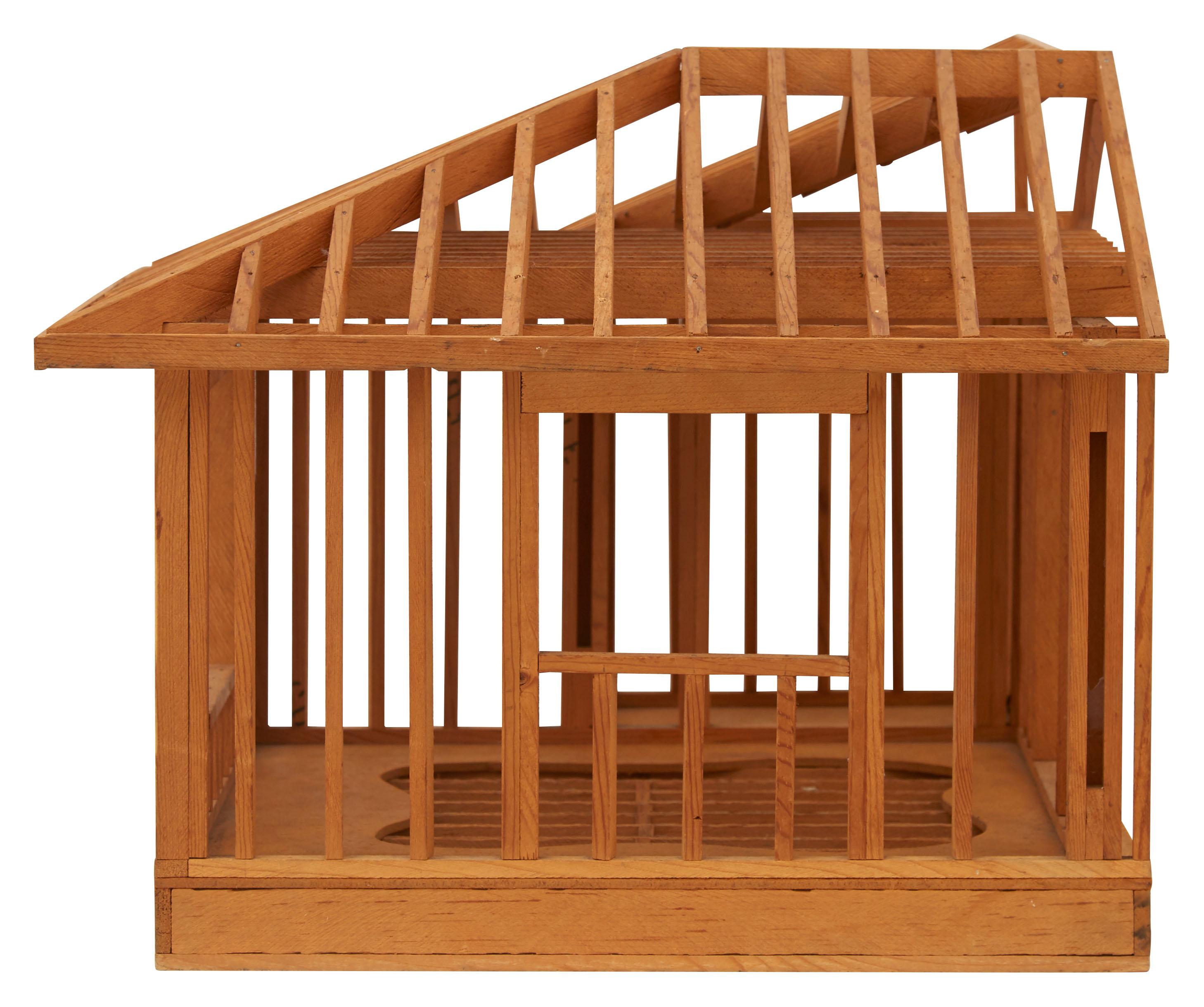 American Wooden House Architectural Model