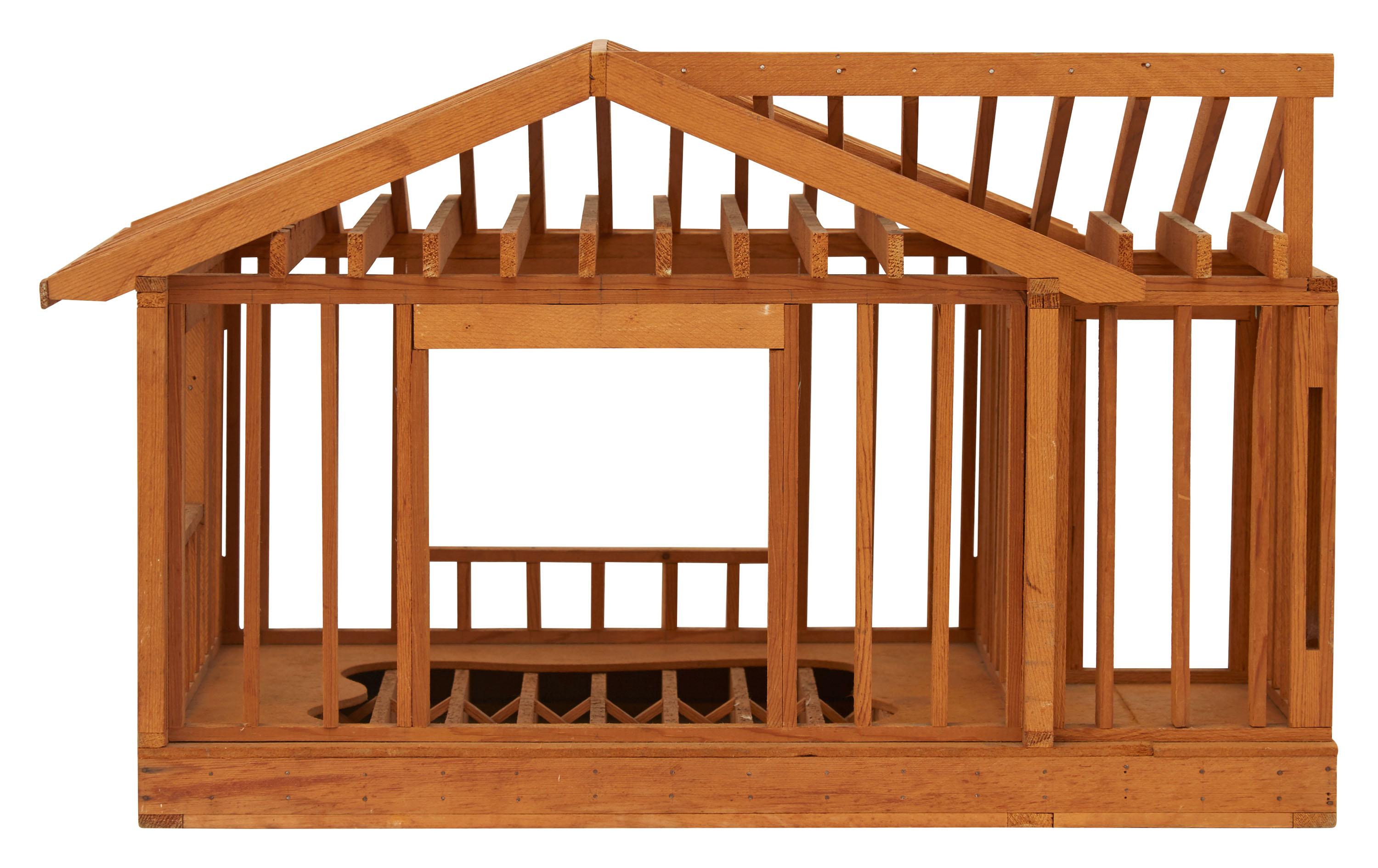 Wooden House Architectural Model In Good Condition In Chicago, IL