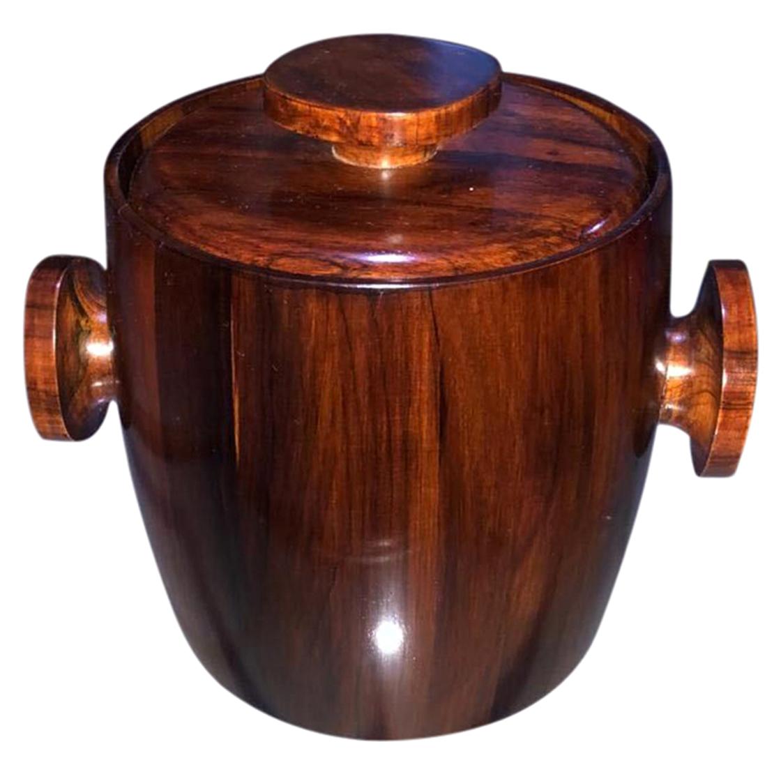 wooden ice bucket with lid