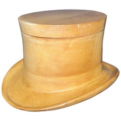 Vintage Wooden Ice Bucket in the Shape of a Top Hat, 1970, Mid-Century Modern