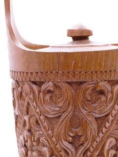 Wooden Ice Bucket, Oriental Manufacture, Mid-20th Century