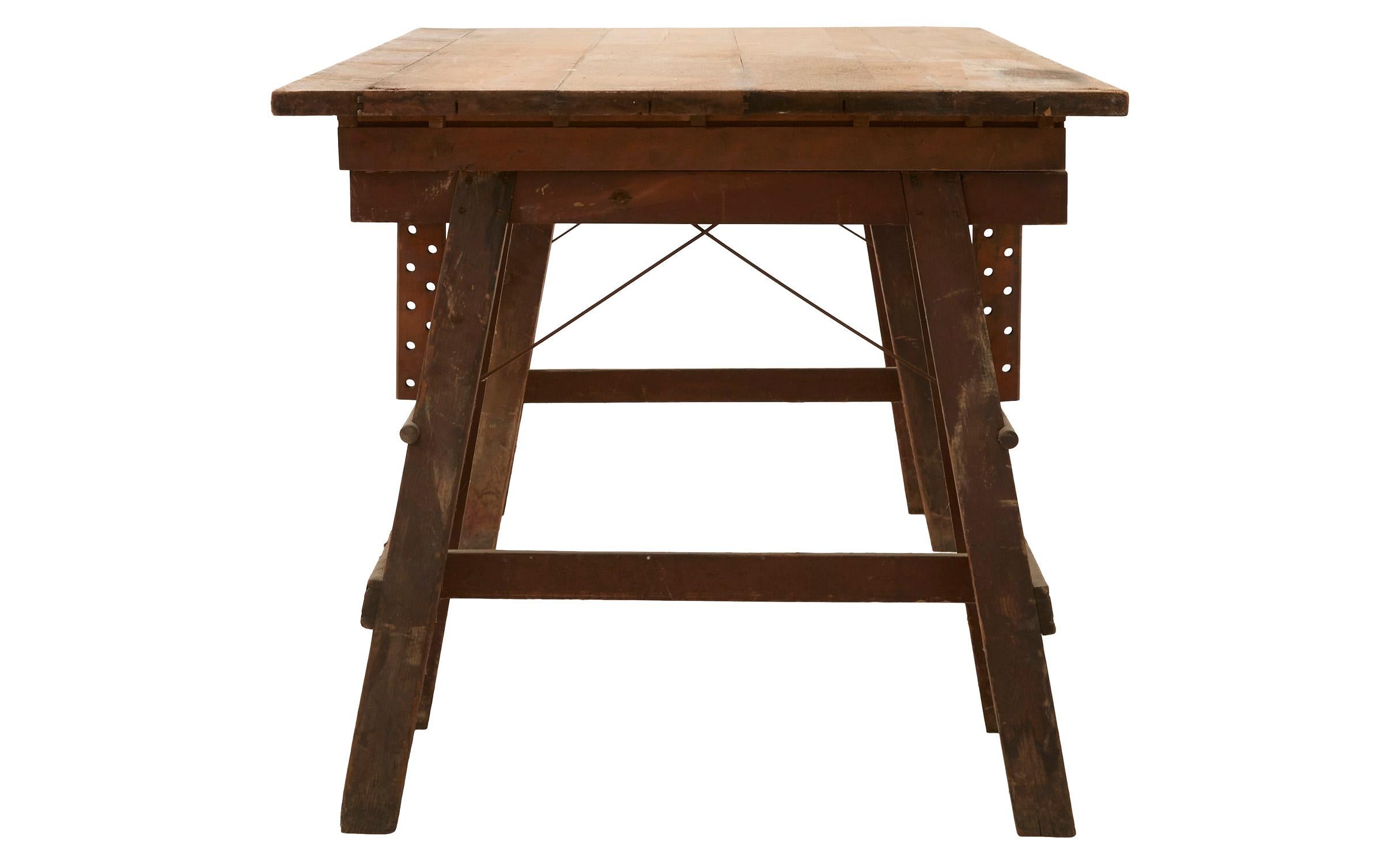 American Wooden Industrial Drafting Table