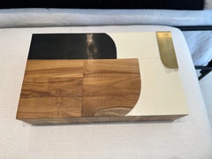 Wooden Inlaid Box, Black/Ivory, Large