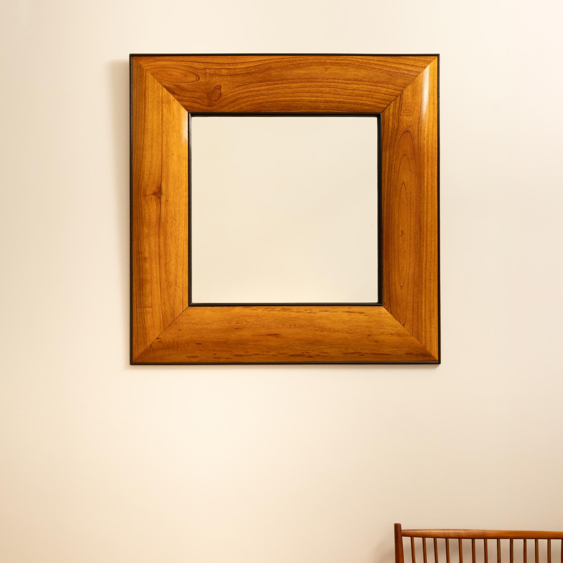 Mid-Century Modern Wooden italian mirror - Italy 1950s For Sale