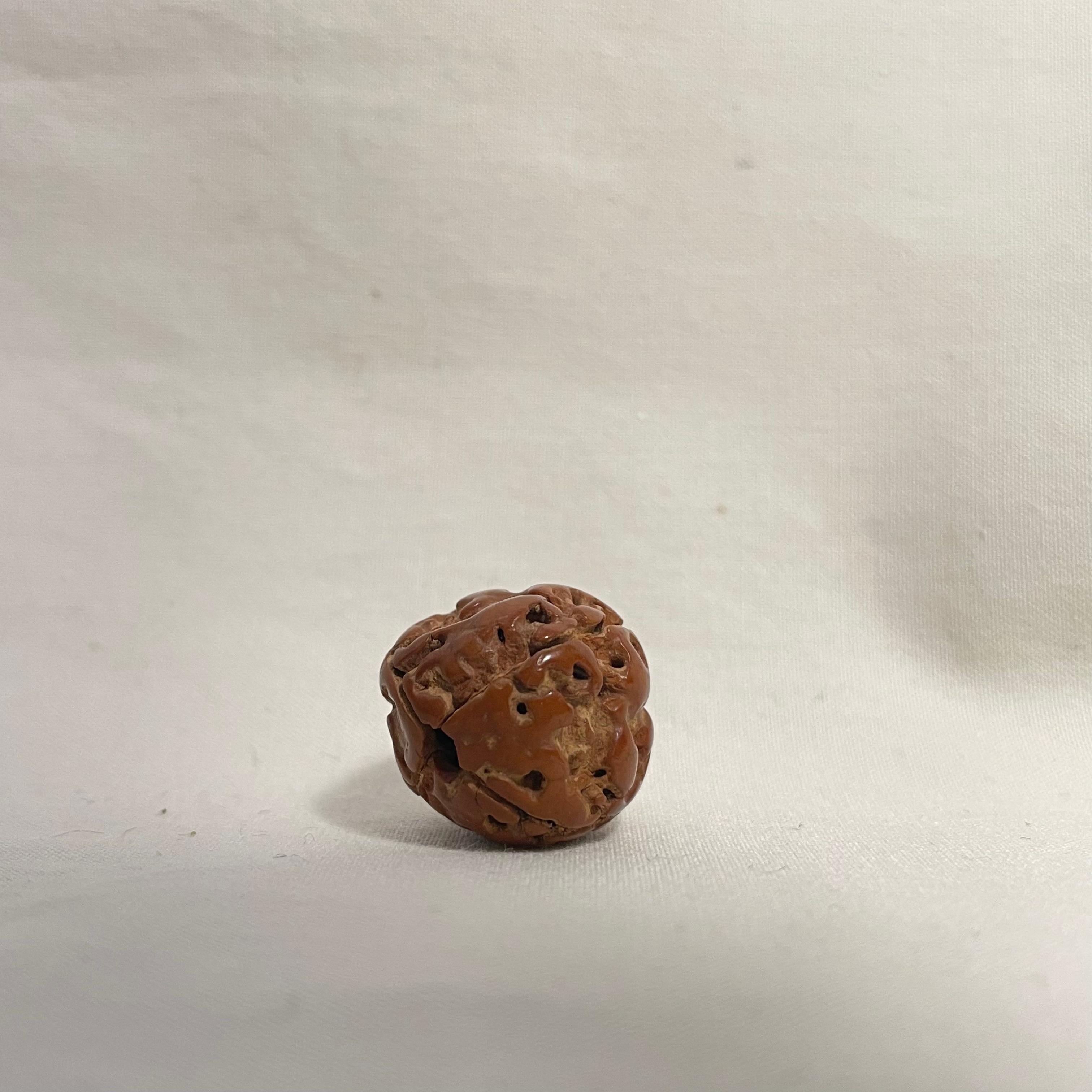 Si tratta di un antico netsuke in legno realizzato in Giappone intorno al periodo Showa 1970.

Il netsuke è una scultura in miniatura che ha origine nel Giappone del XVII secolo.
Inizialmente si trattava di una semplice chiusura a bottone intagliata