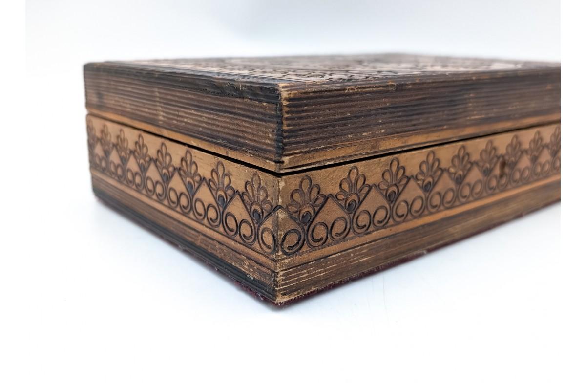 Art Nouveau Wooden jewelry box, Poland, early XX century For Sale