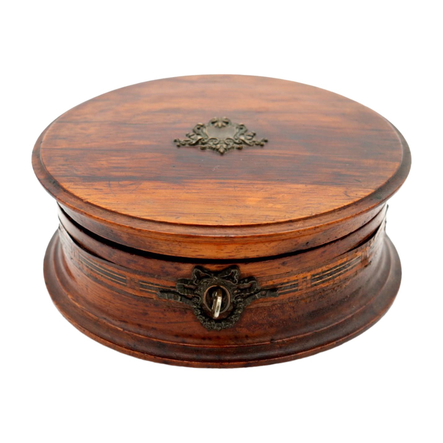 Wooden jewelry box with silver applications