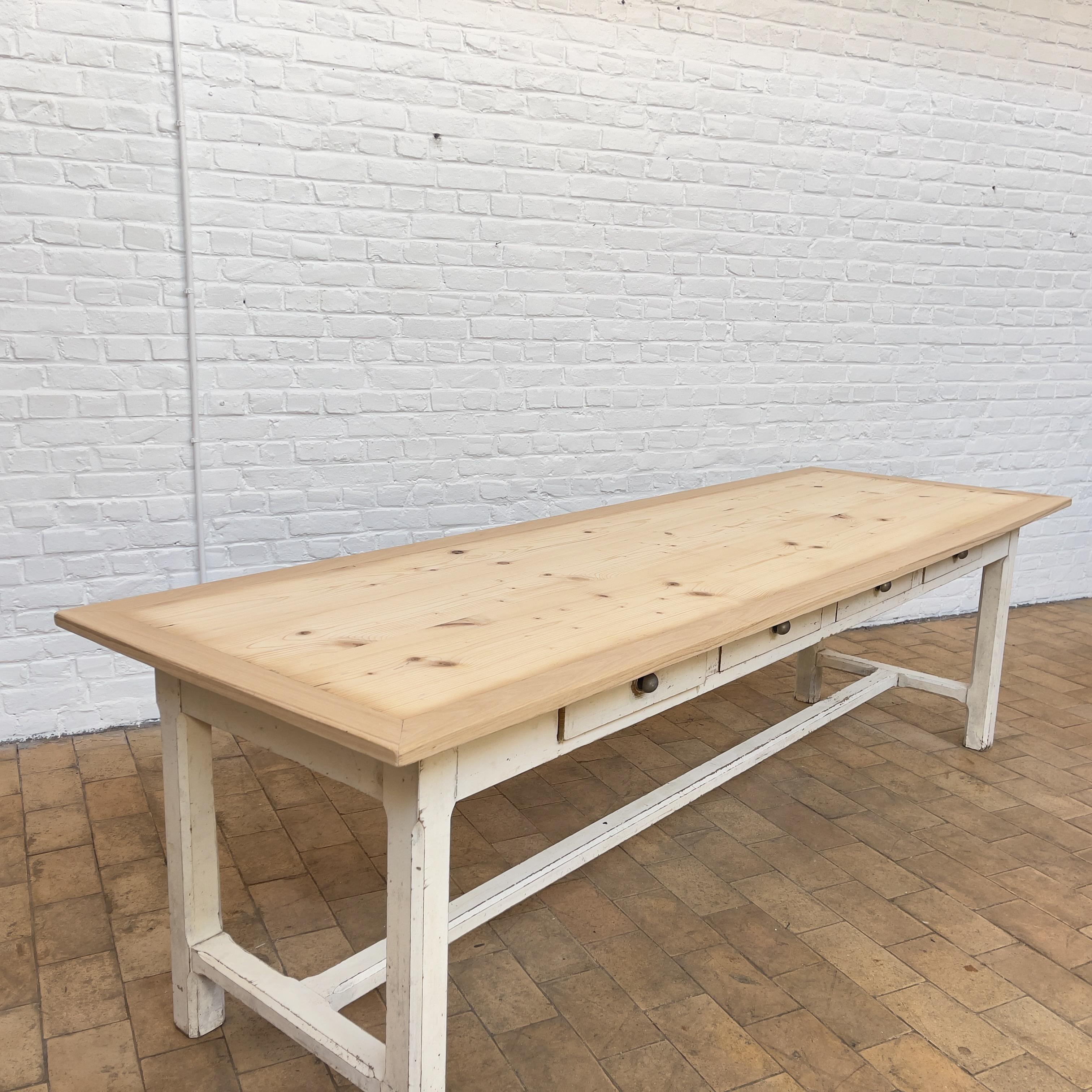 French Wooden Laboratory Table 1950 For Sale