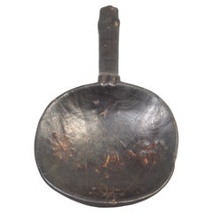 Retro Wooden Ladle with Incised Geometric Carving, DR Congo