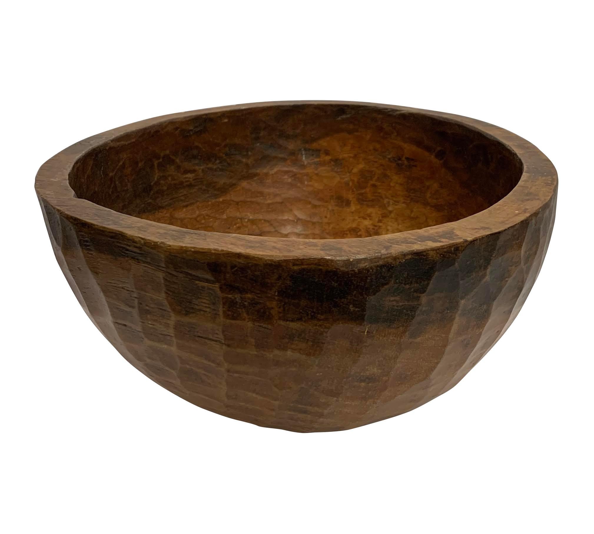 19th century India large carved wooden bowl.
From the state of Nagaland, India.
Used originally to prepare food.