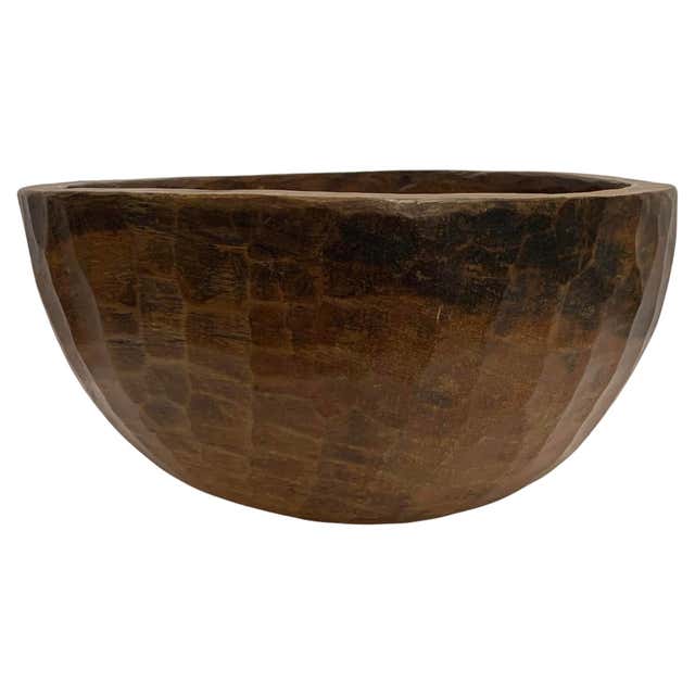 Japanese Primitive Hand-Carved Wooden Bowl, Meiji Period 1860s-1900s ...