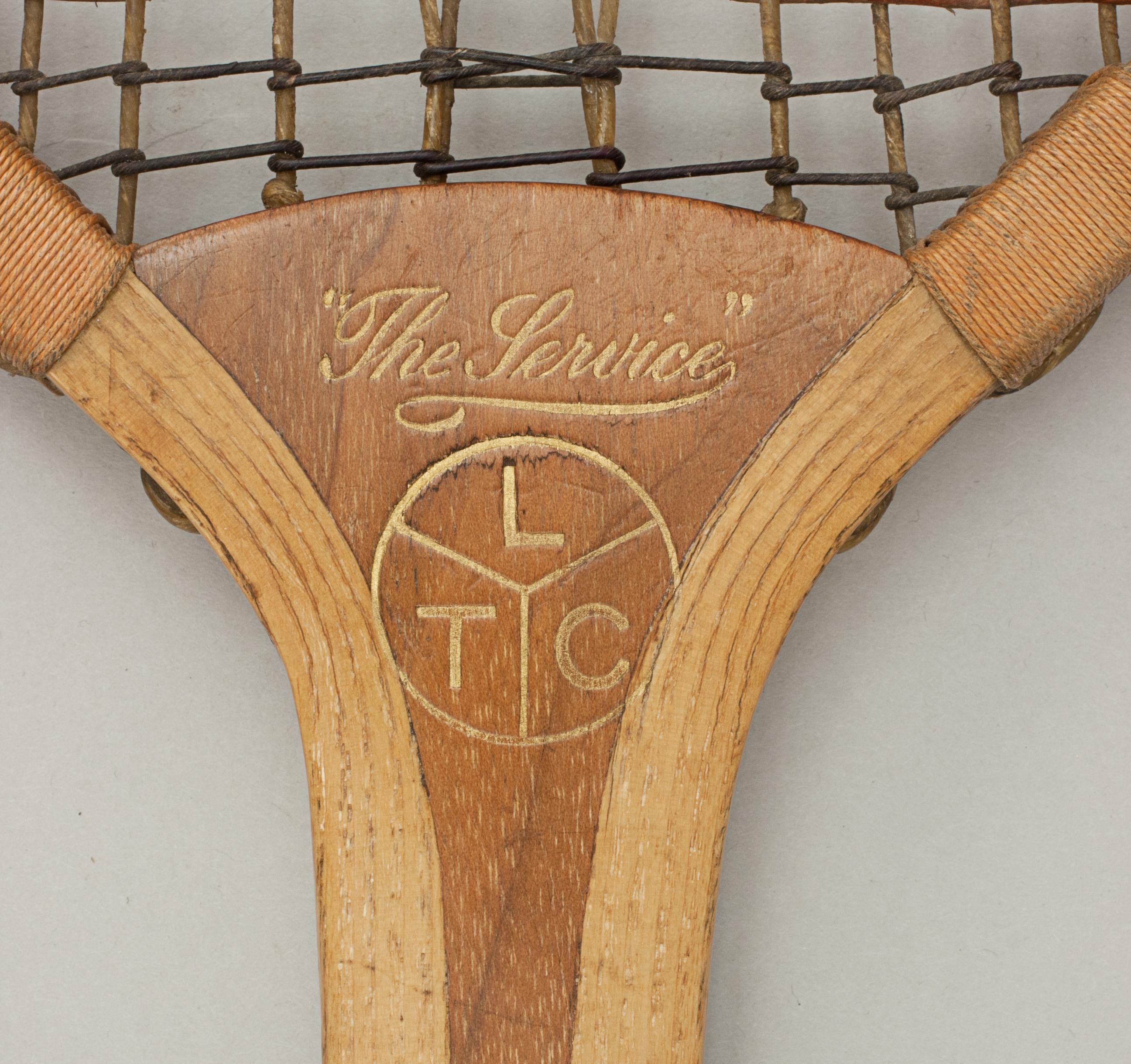Wooden Lawn Tennis Racket, the Service, Ltc For Sale 3