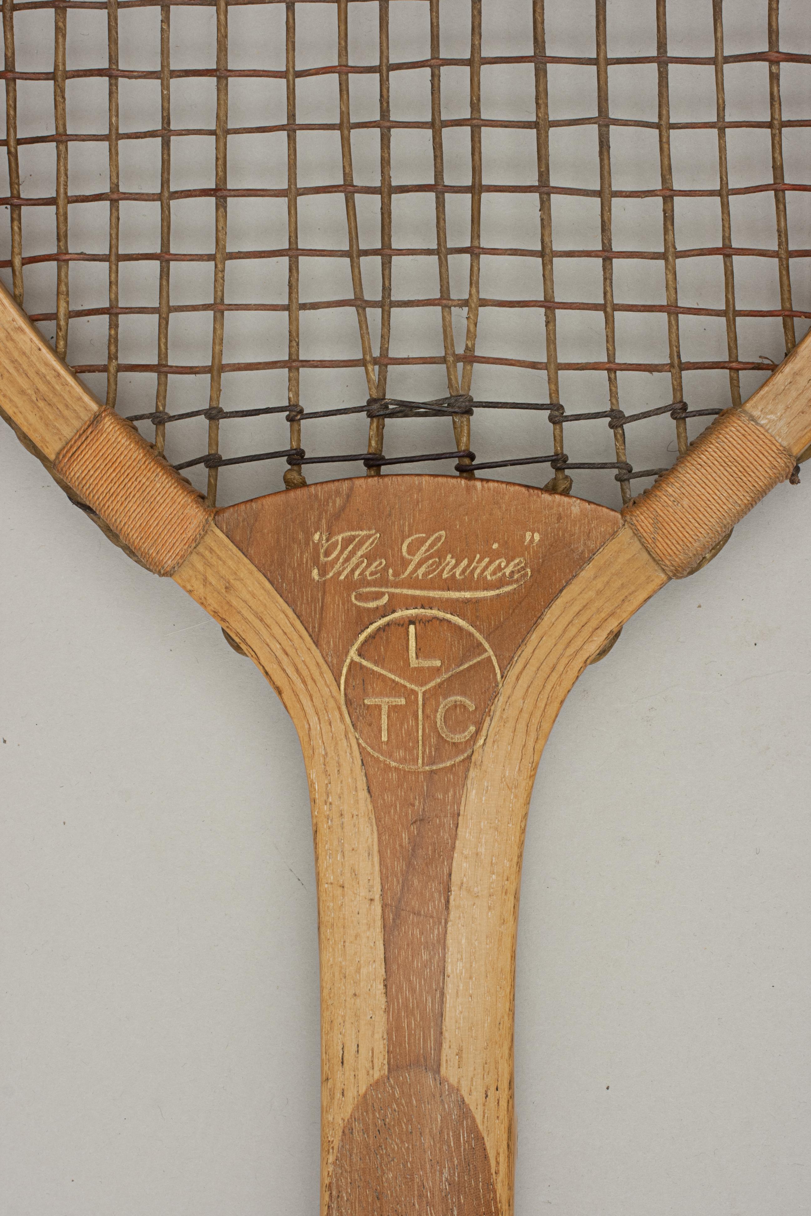 Ash Wooden Lawn Tennis Racket, the Service, Ltc For Sale