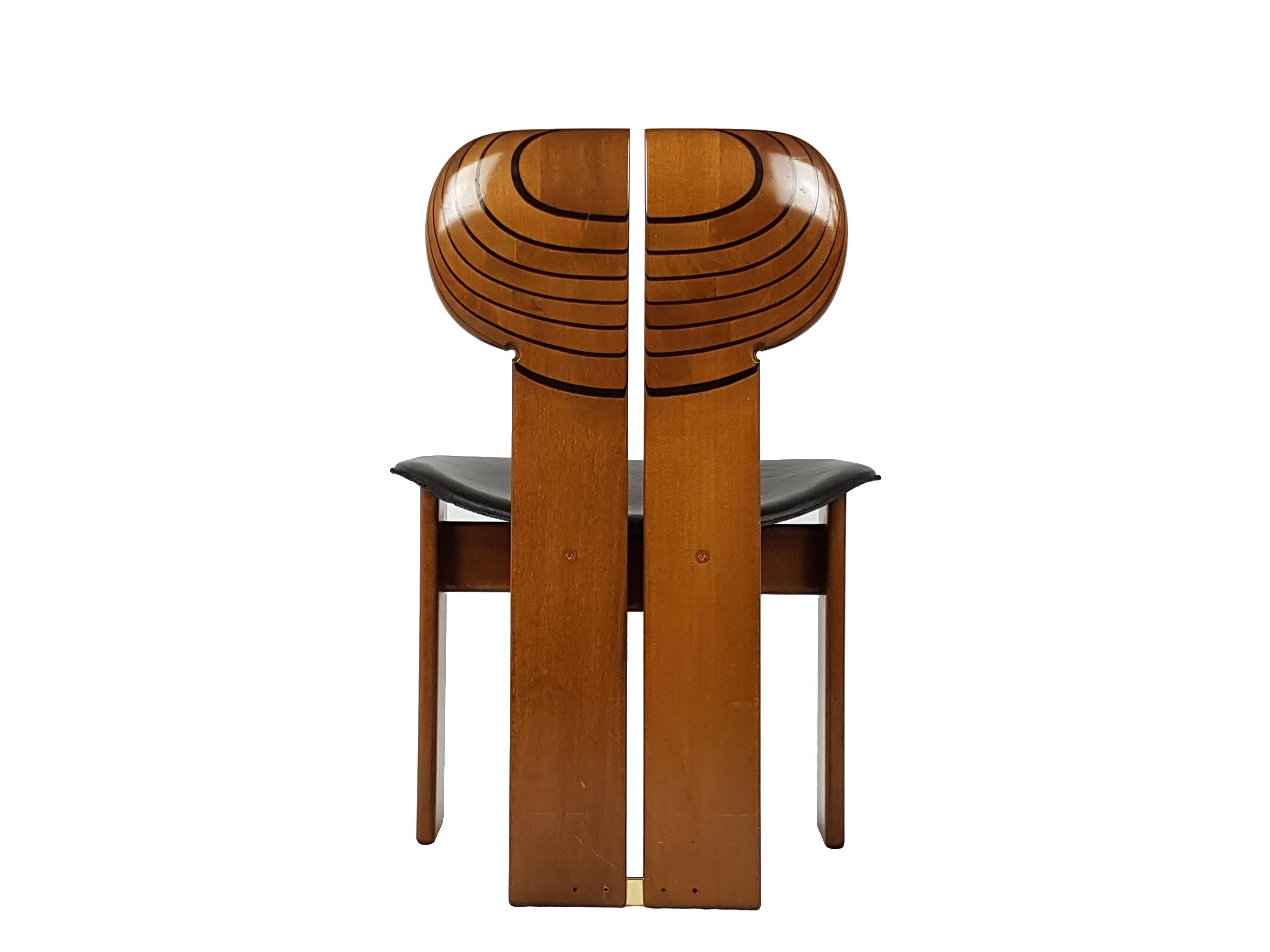 This set of four Africa chairs was designed by Afra and Tobia Scarpa for the Maxalto 