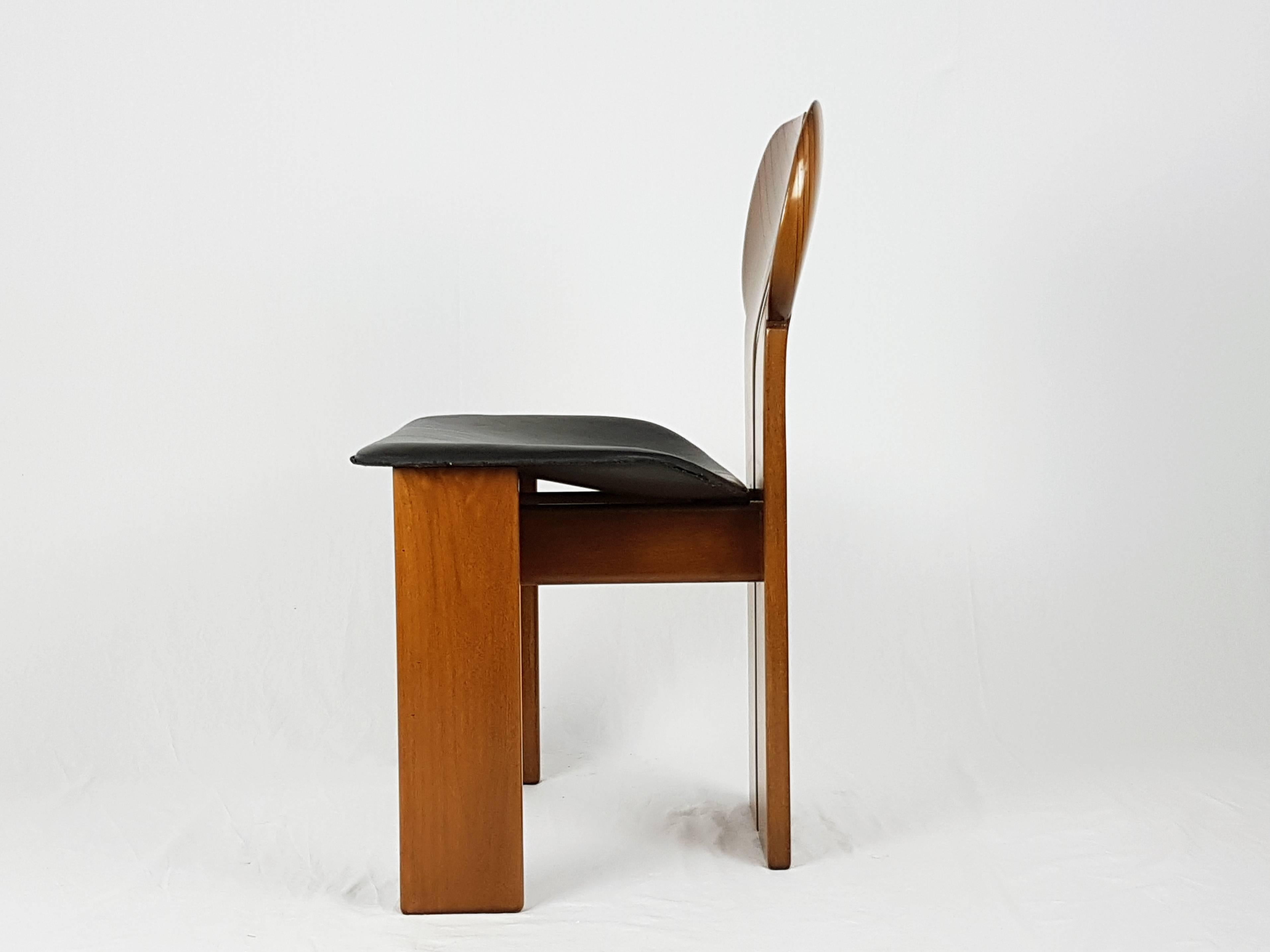 Late 20th Century Wooden & Leather Africa Chairs from Artona Serie by A. e T. Scarpa for Maxalto