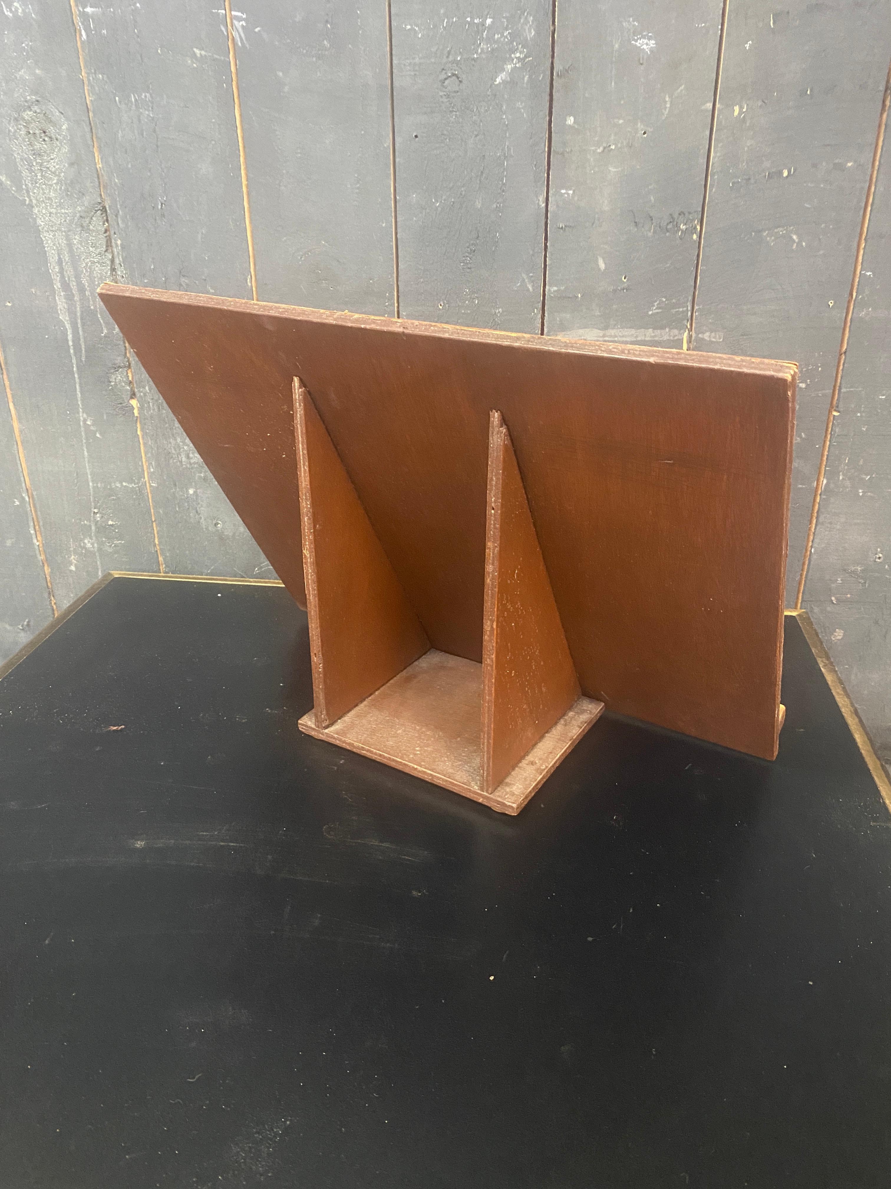 wooden lectern covered in leather circa 1960 For Sale 2