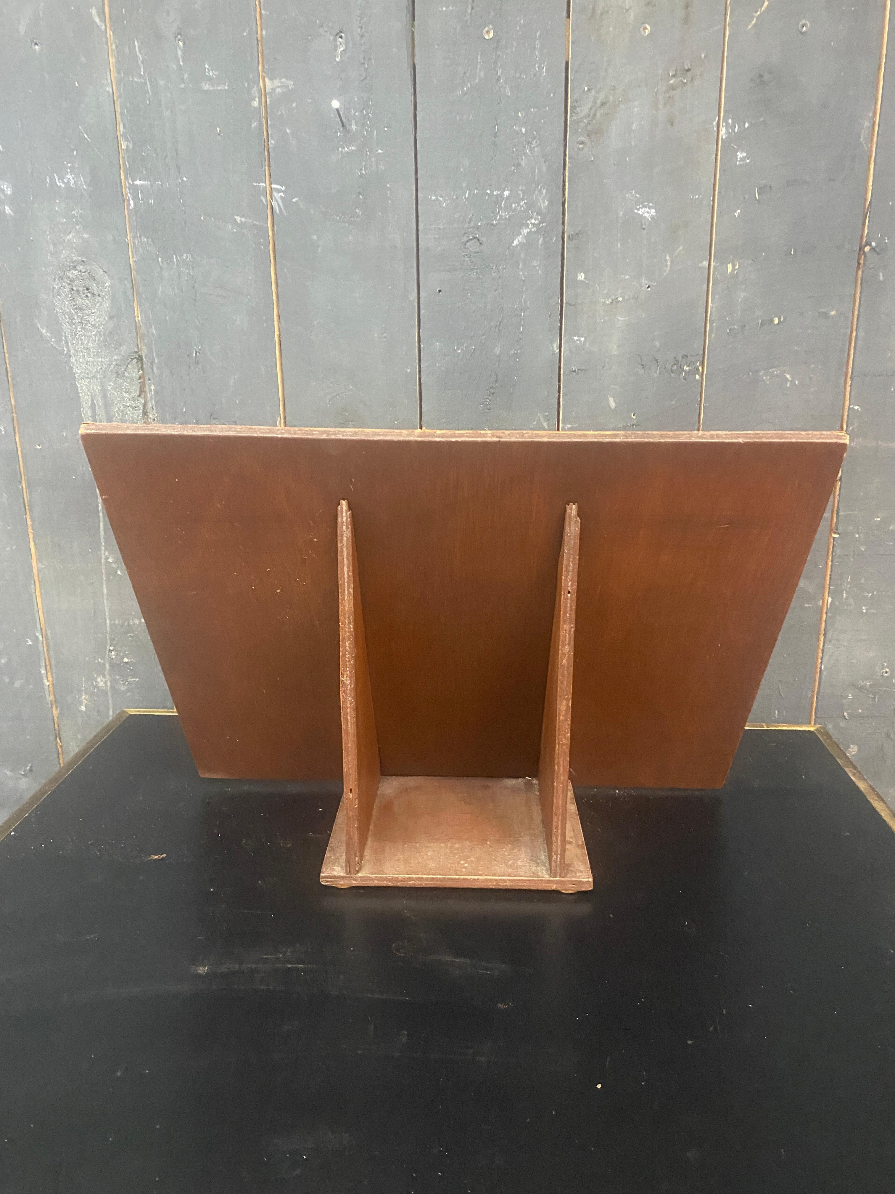 wooden lectern covered in leather circa 1960 For Sale 3