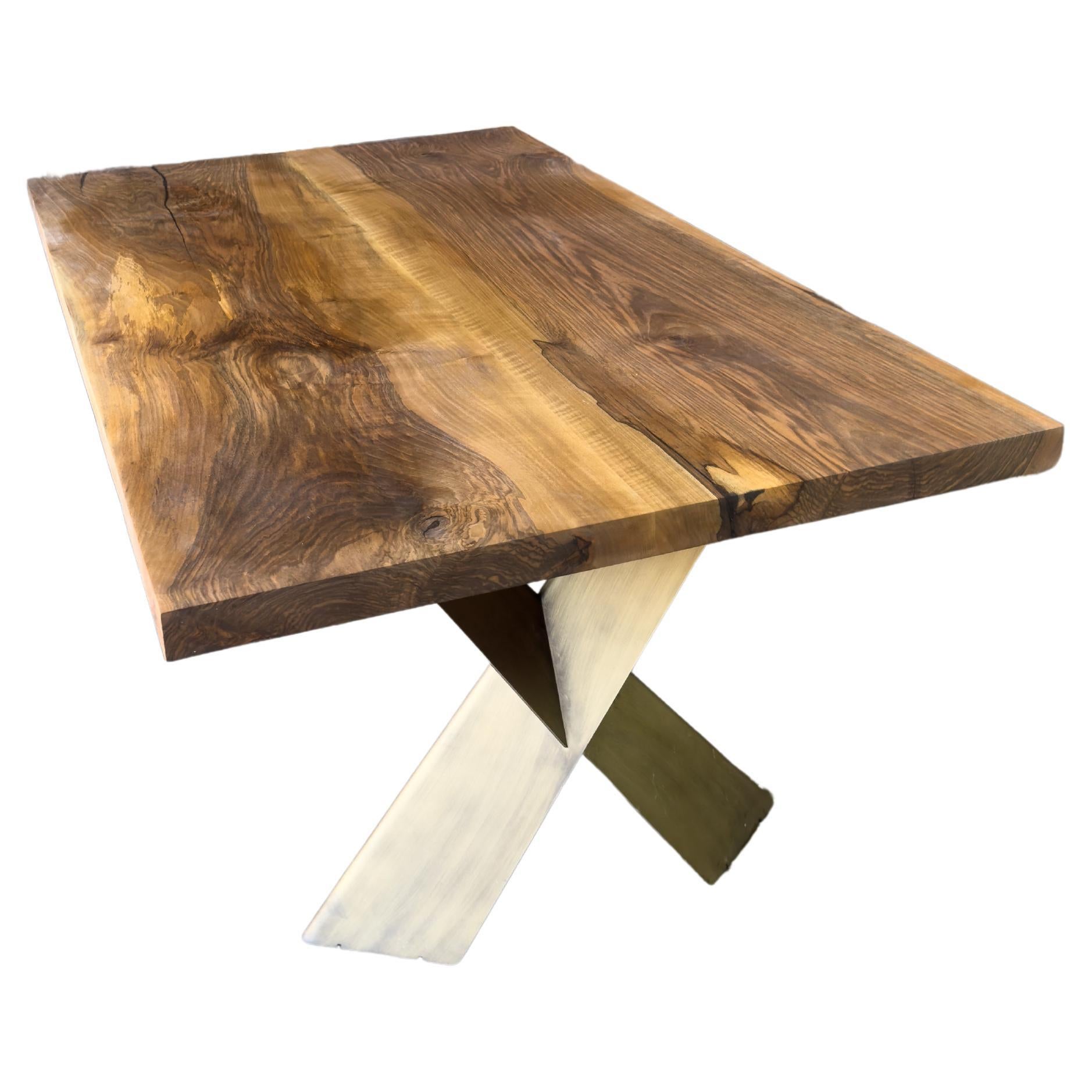 Rustic Wooden Live Edge Black Walnut Custom Dining Table For Sale