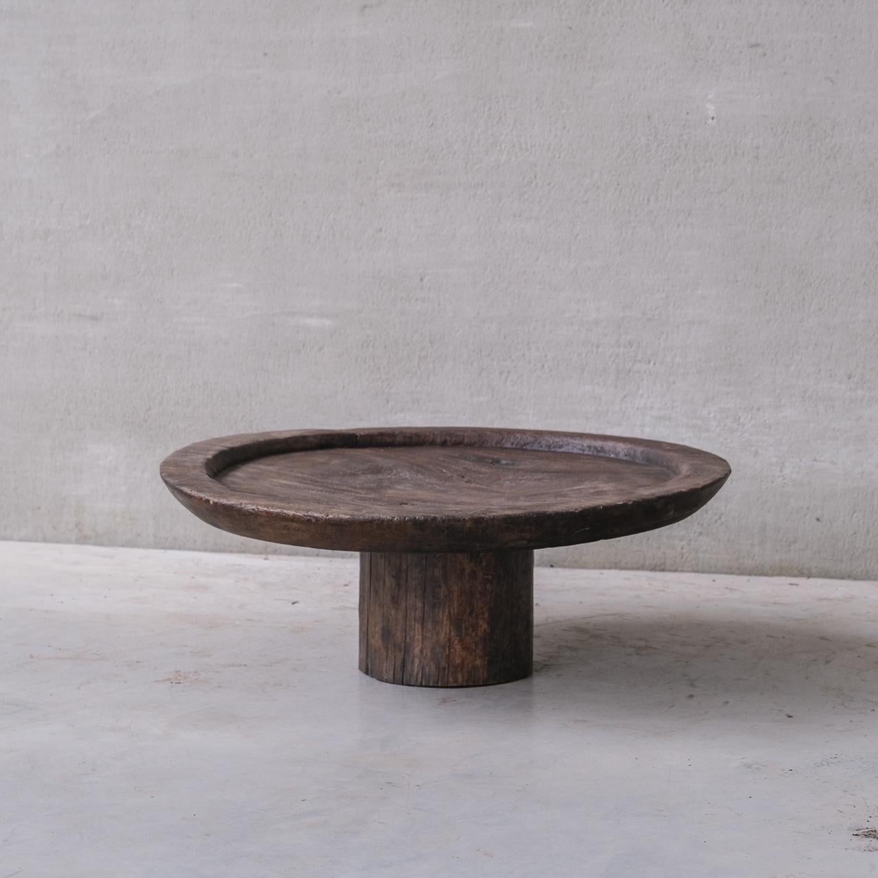 Wooden Low Circular Primitive Coffee Table 4